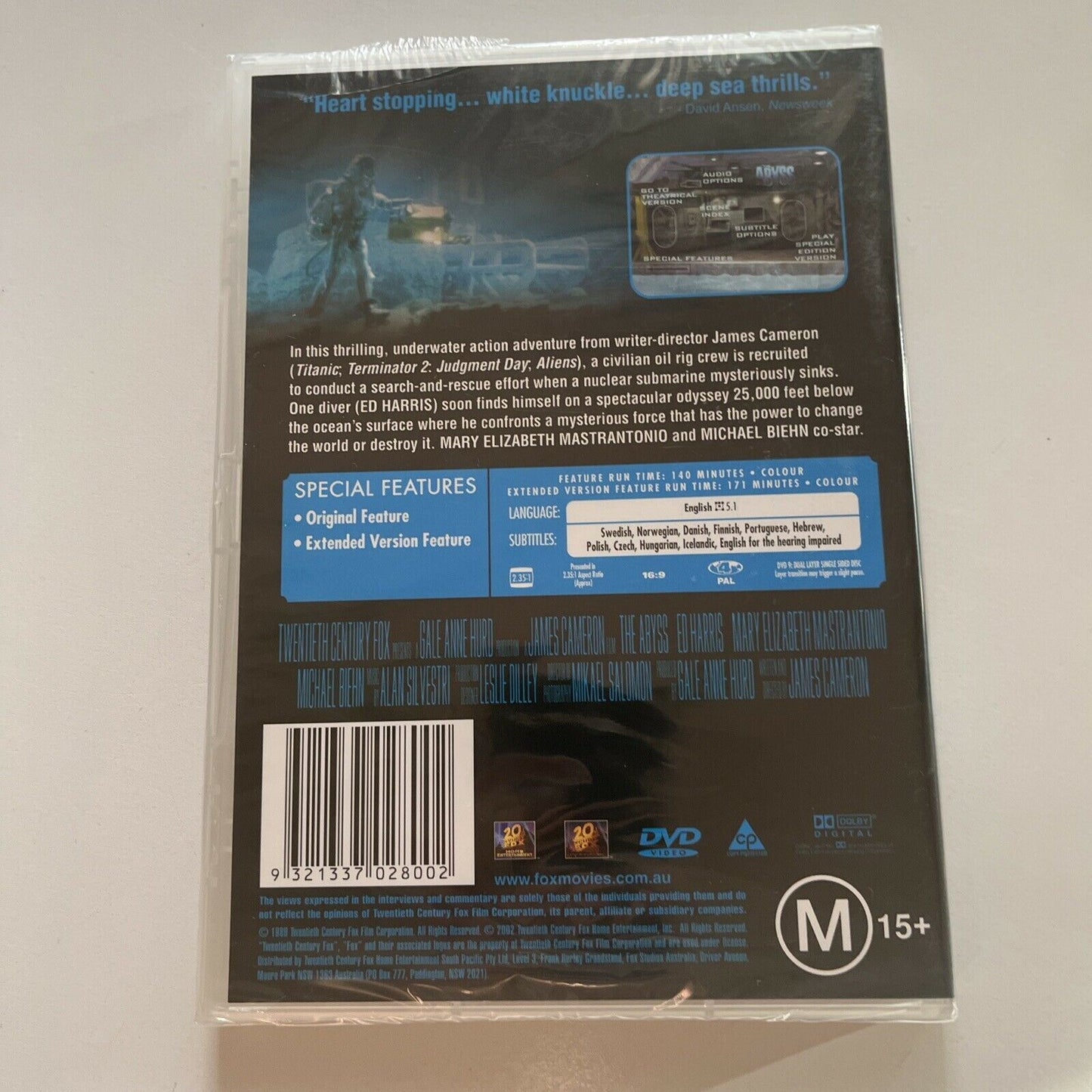 *New Sealed* The Abyss (DVD, 1989) Ed Harris, Mary Mastrantonio Region4