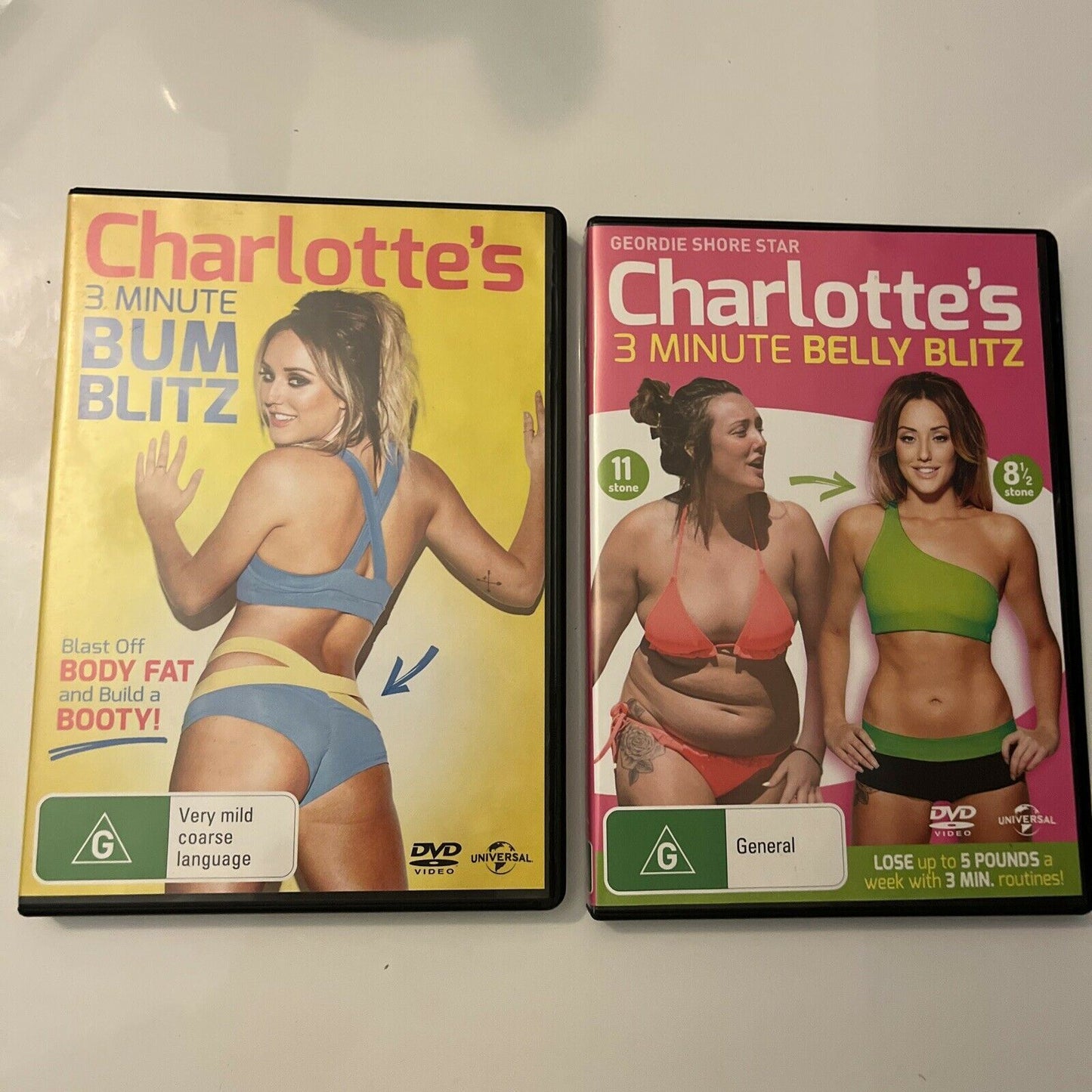 Charlotte's 3 Minute Bum Blitz / 3 Minute Belly Blitz (DVD, 2015) Region 4&2