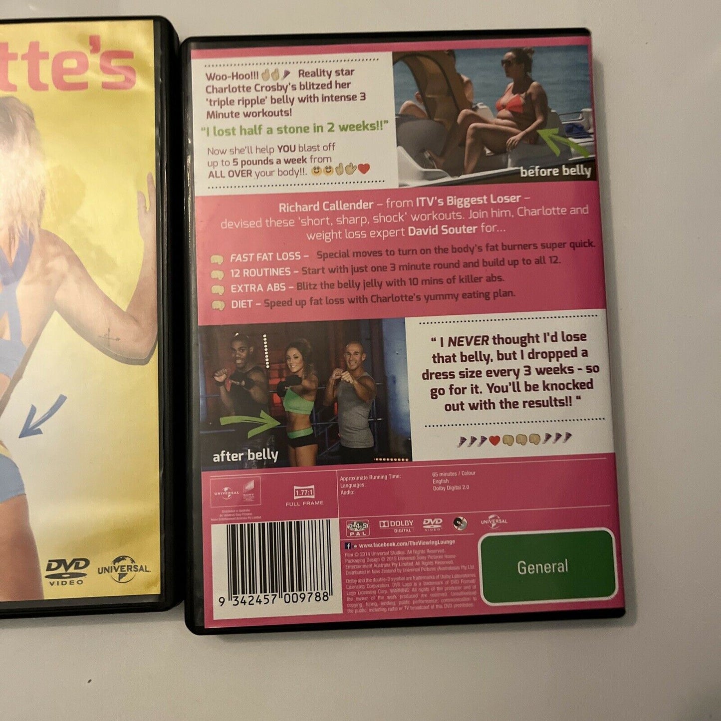 Charlotte's 3 Minute Bum Blitz / 3 Minute Belly Blitz (DVD, 2015) Region 4&2
