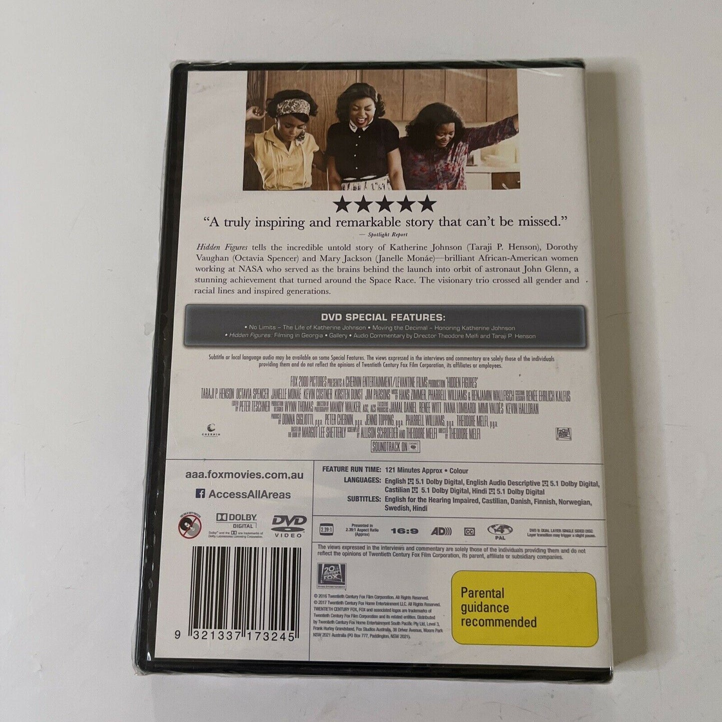 *New Sealed* Hidden Figures (DVD, 2016) Taraji P. Henson, Region 4