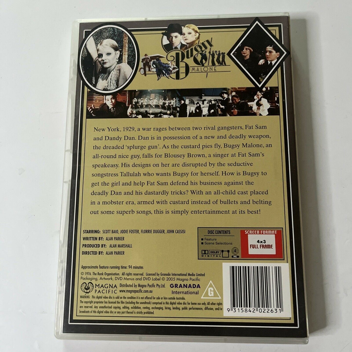 Bugsy Malone (DVD, 1976) Jodie Foster, Scott Baio, Florrie Dugger Region 4