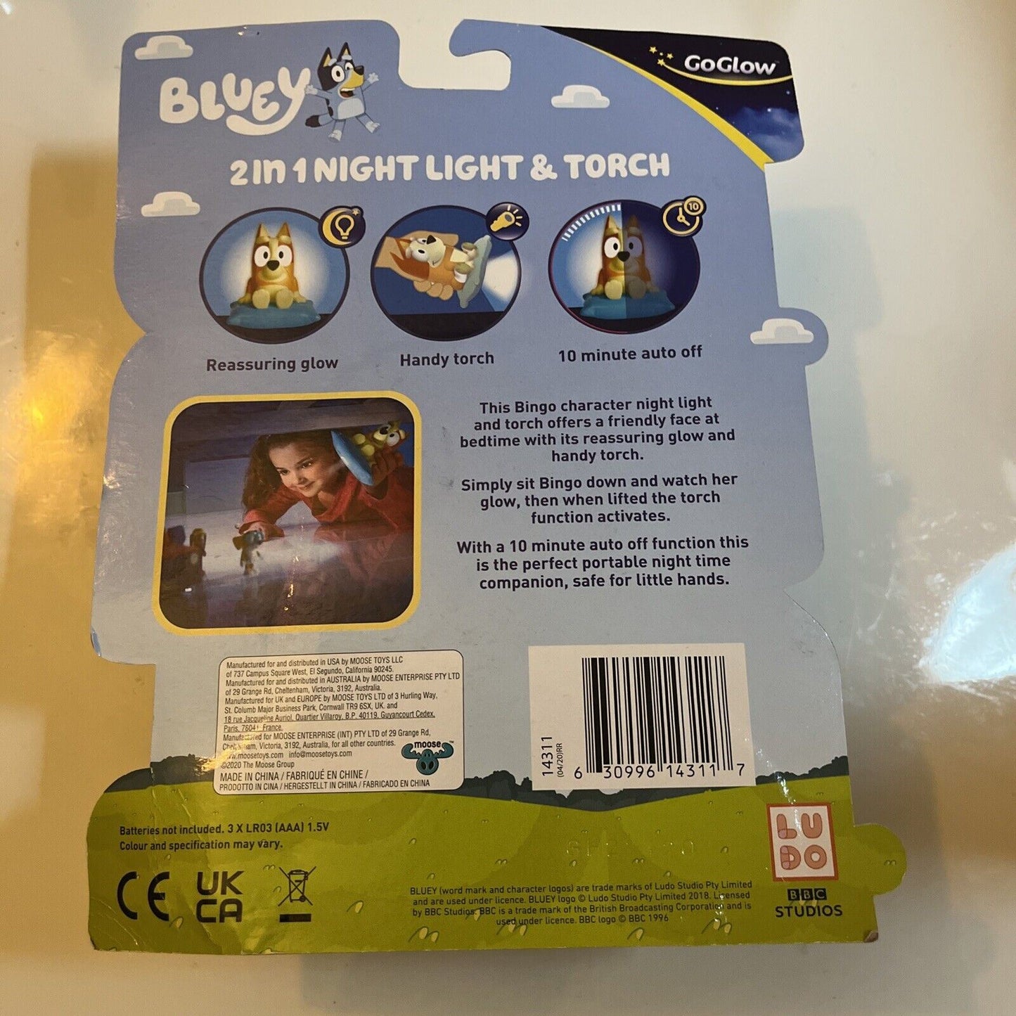 Bluey GoGlow 2 in 1 Night Light and Torch - Bingo