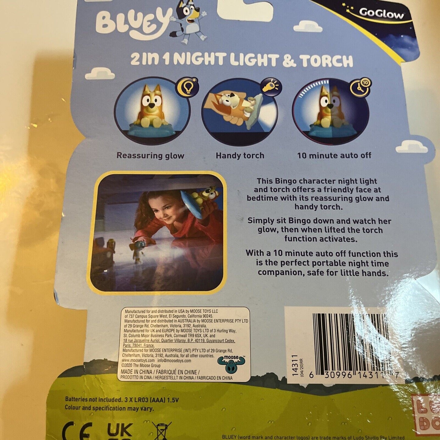 Bluey GoGlow 2 in 1 Night Light and Torch - Bingo