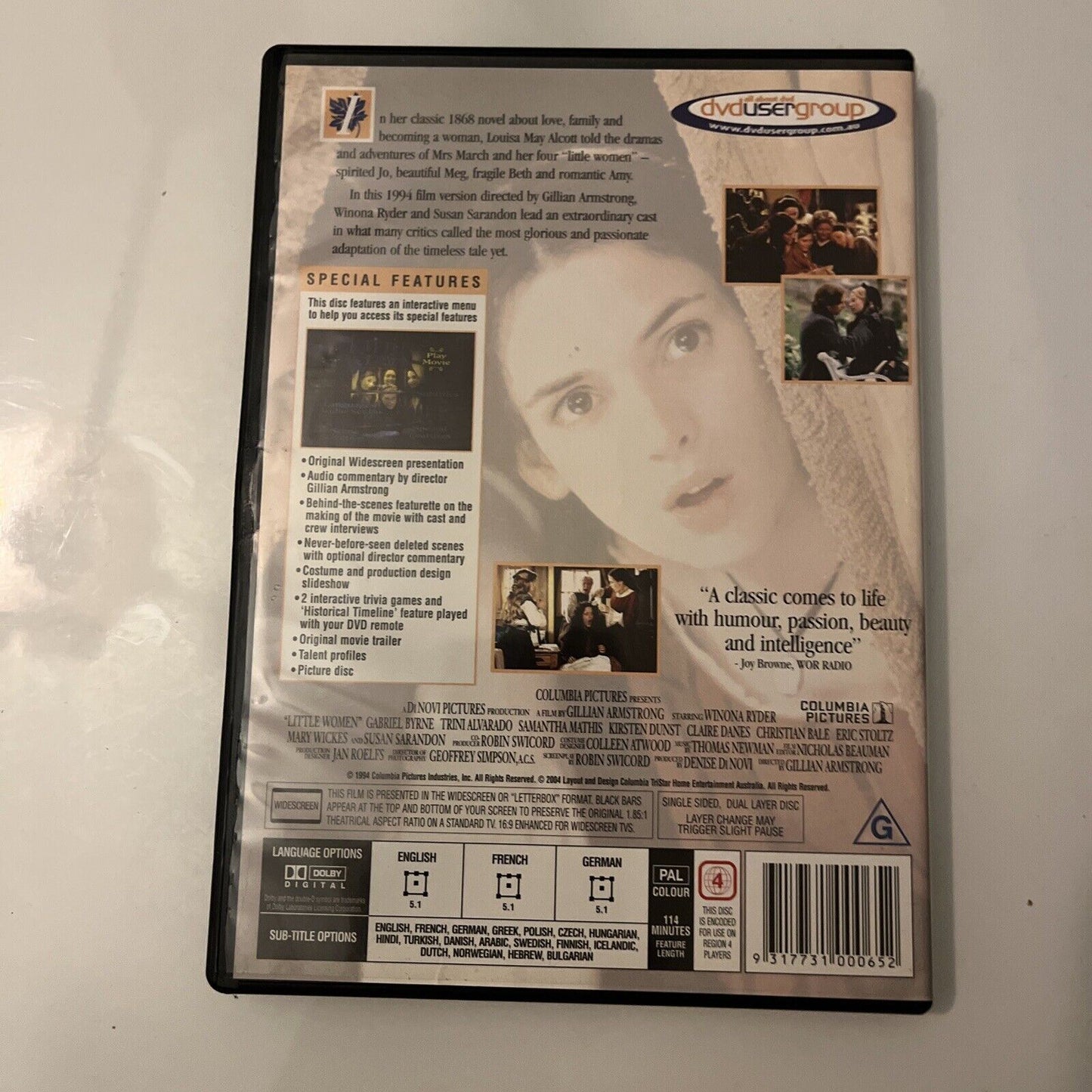 Little Women (DVD, 1994) NEW Winona Ryder, Gabriel Byrne, Susan Sarandon Region4