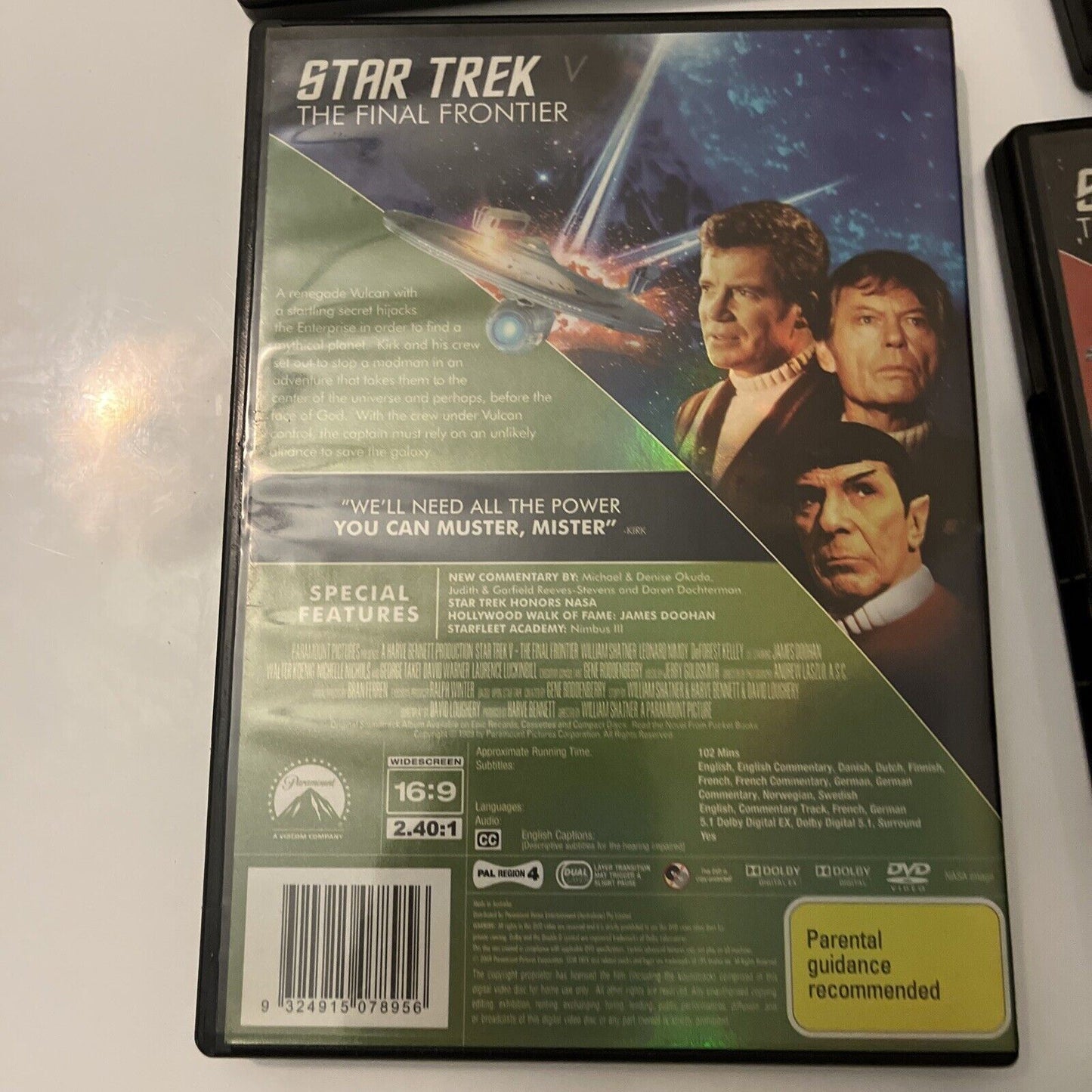Star Trek - Motion picture, Generations, Final Frontier, Search for Spock DVD
