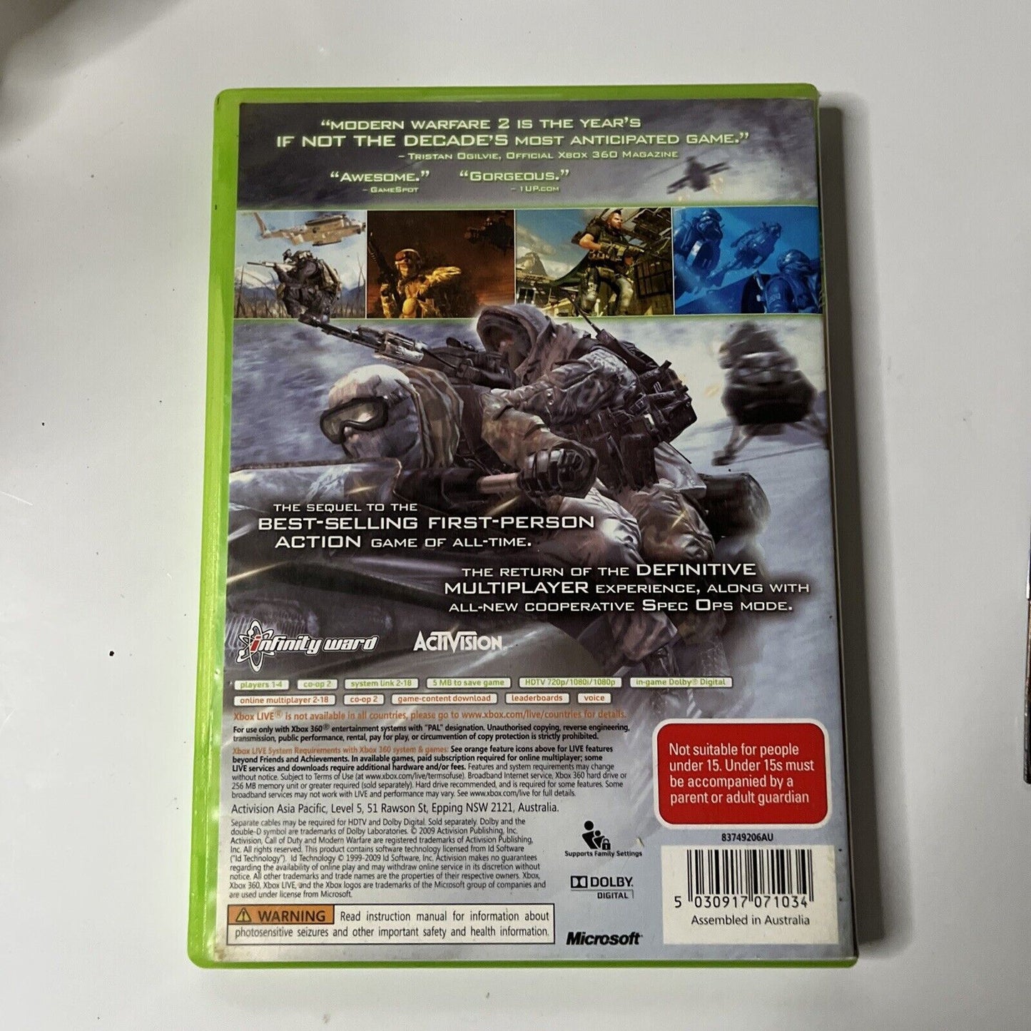 Call of Duty Modern Warfare 2 - Microsoft Xbox 360 Game With Manual PAL