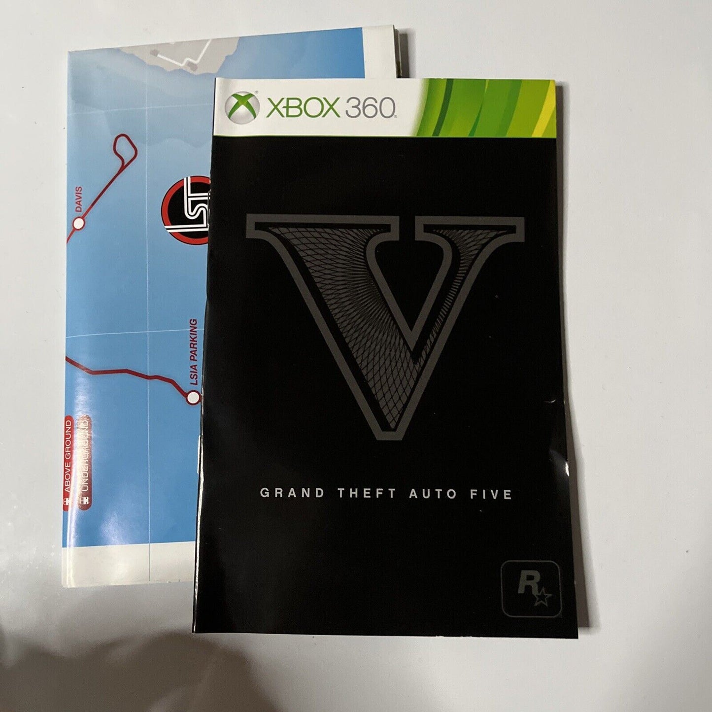 Grand Theft Auto V (Microsoft Xbox 360, 2013) With Manual Map