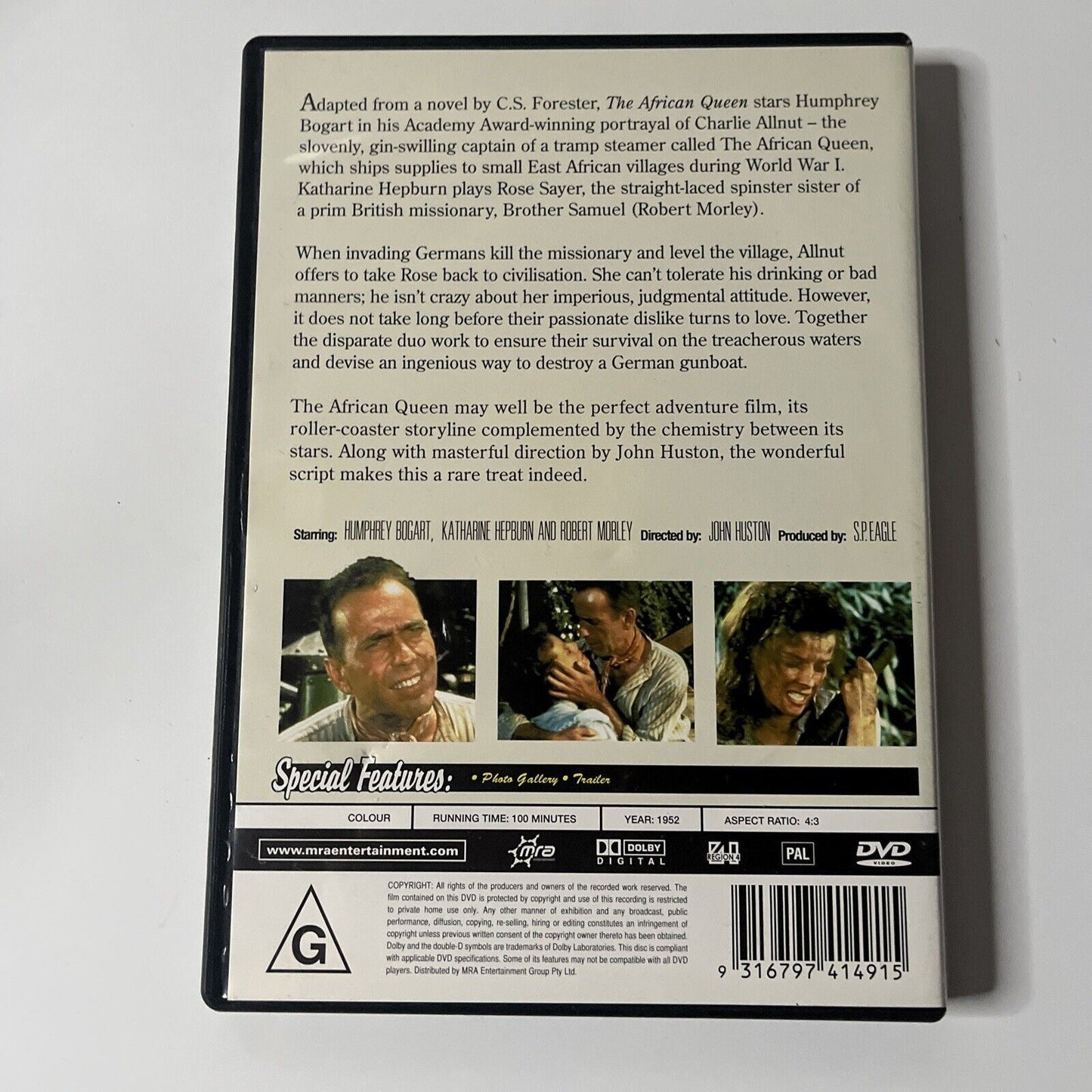 The African Queen (DVD, 1951) Humphrey Bogart, Katharine Hepburn NEW Region 4