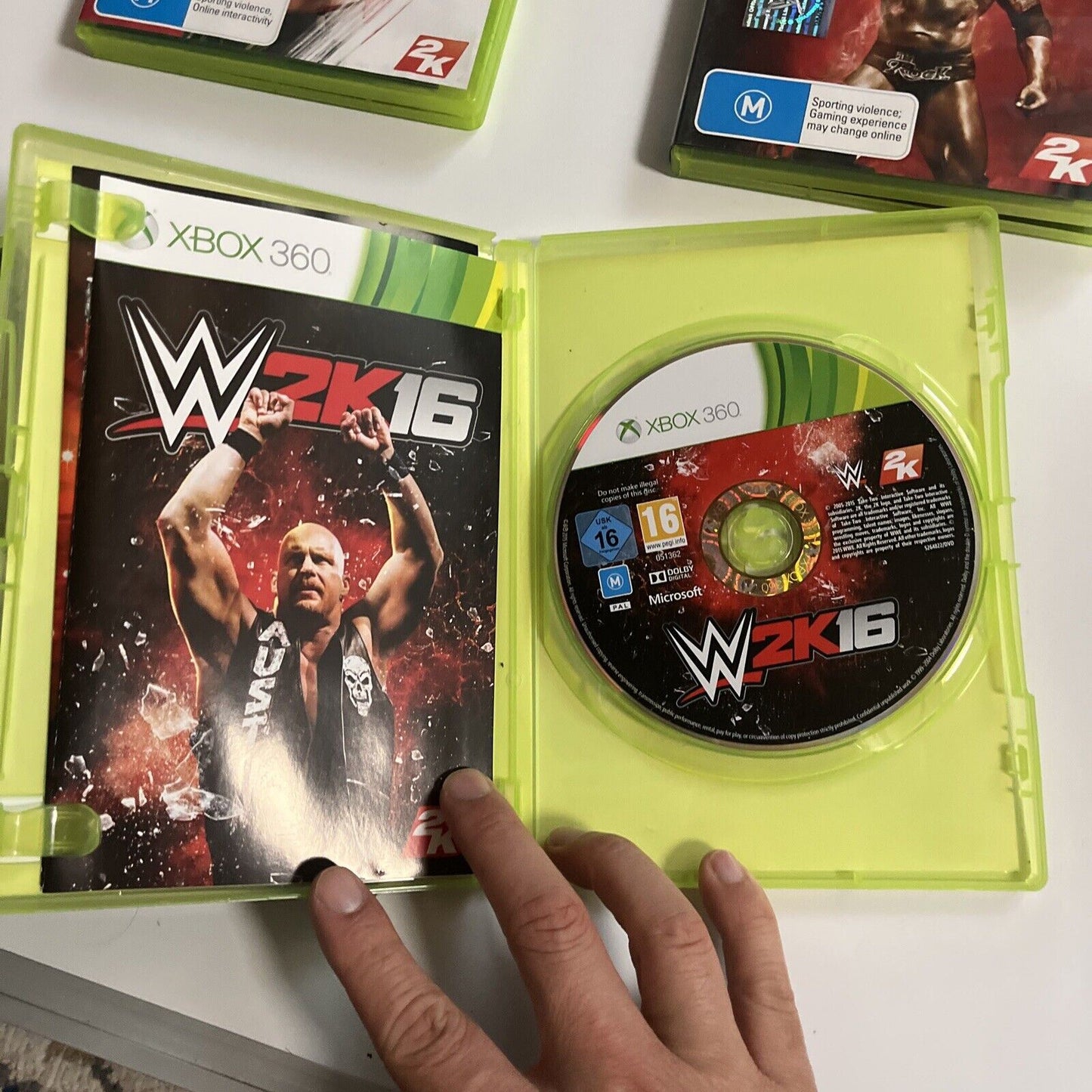 4x WWE 2K Xbox 360 Games: W2K15, W2K14, W2K12, W2K16 PAL