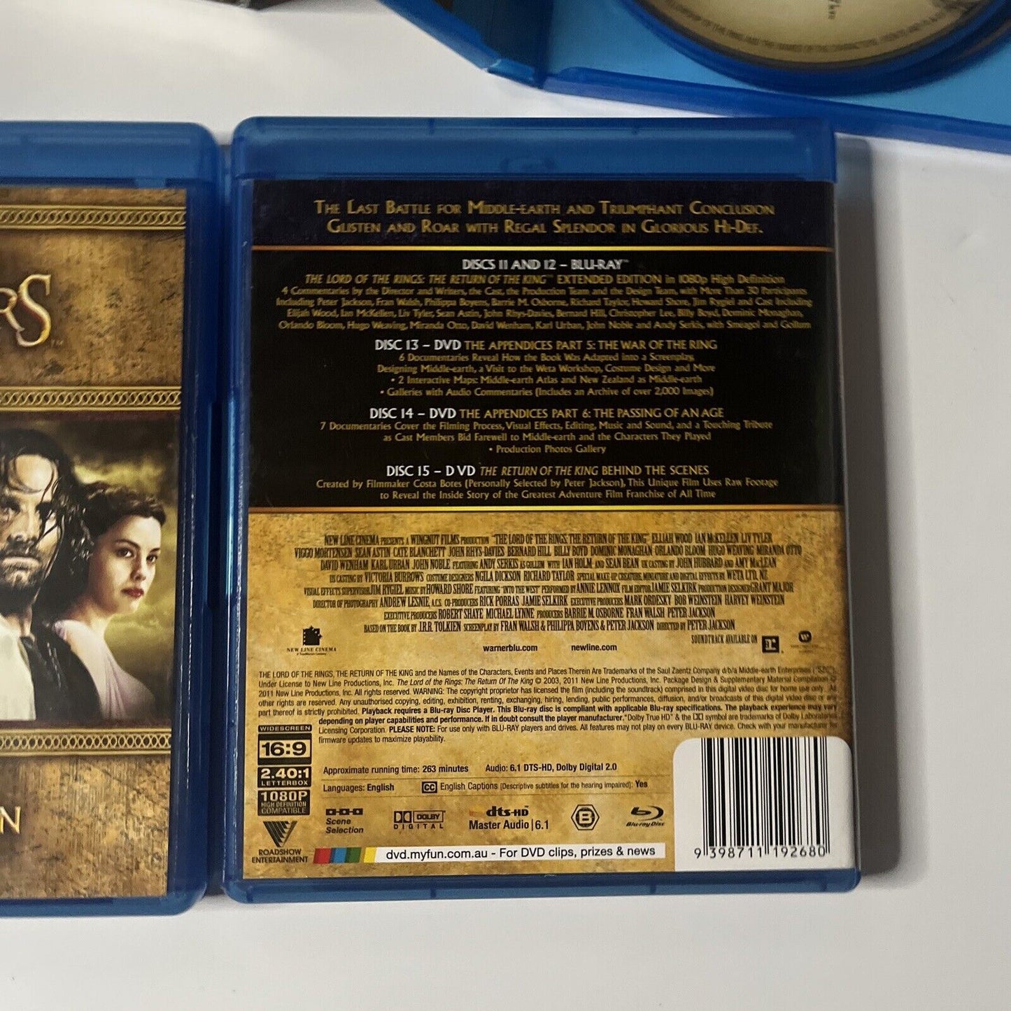 The Lord of the Rings: Trilogy Extended Edition (Bluray, 2011, 15-Disc) Region B