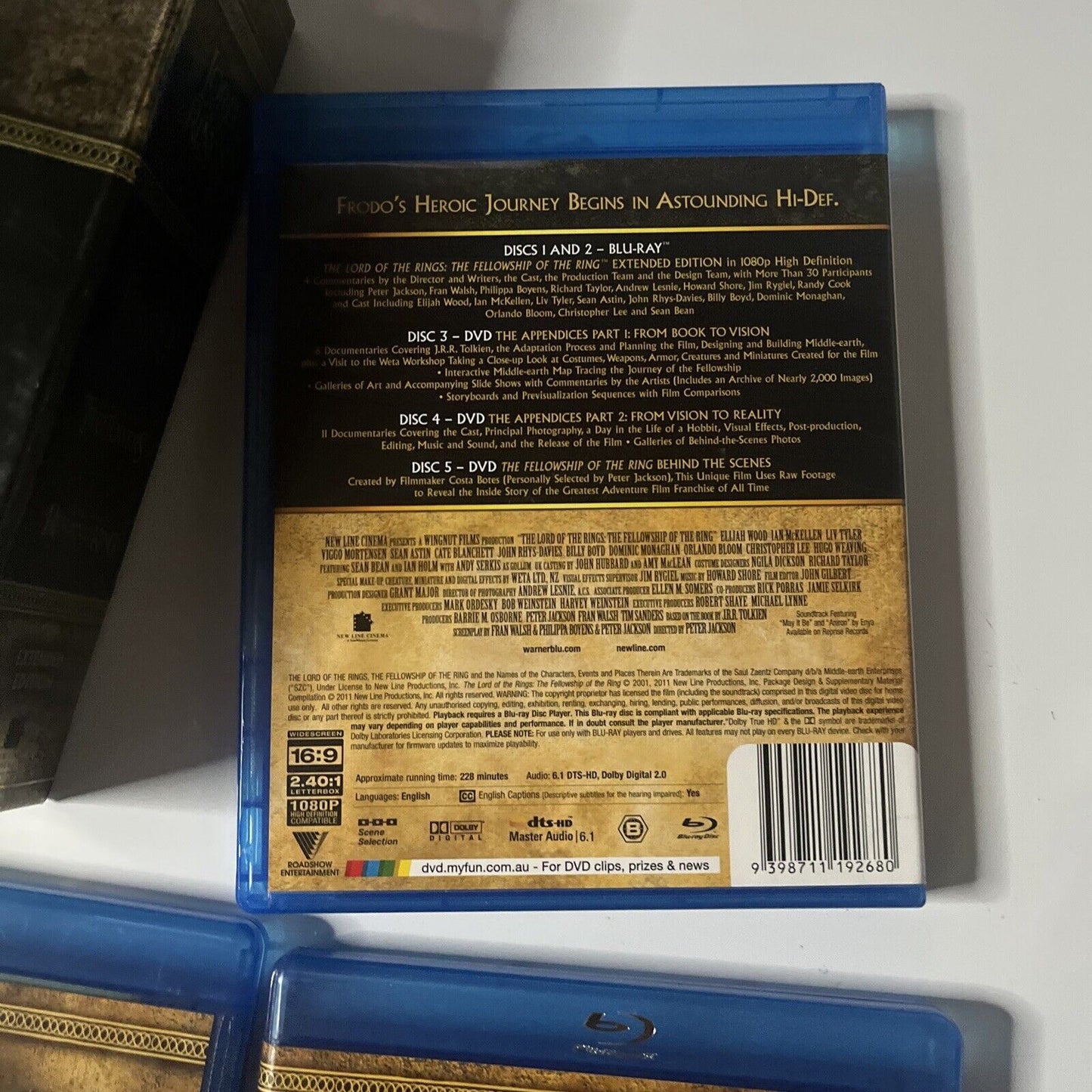 The Lord of the Rings: Trilogy Extended Edition (Bluray, 2011, 15-Disc) Region B