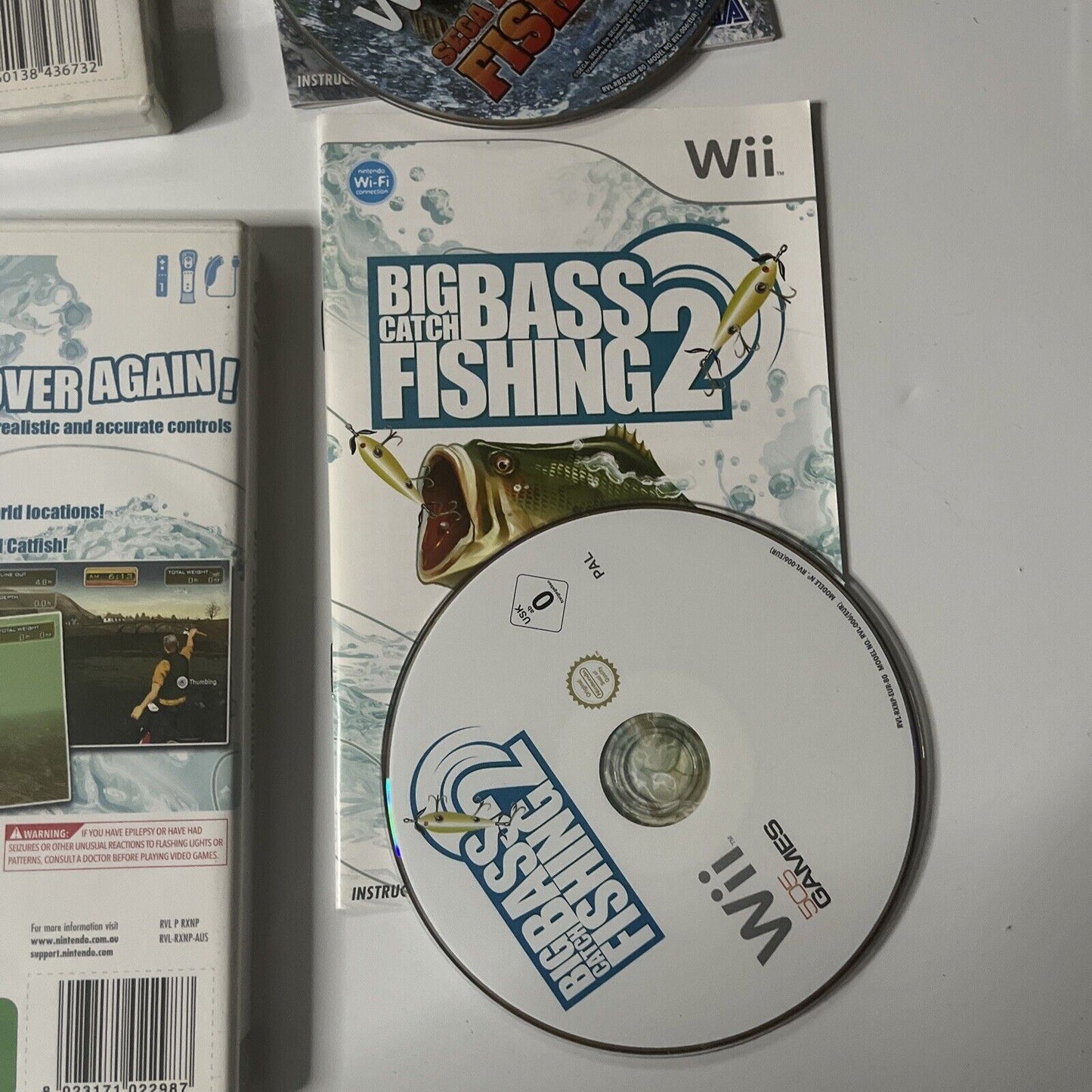 Big Catch Bass Fishing 1 & 2 : Wii (Game, Nintendo Wii, PAL) with Manual