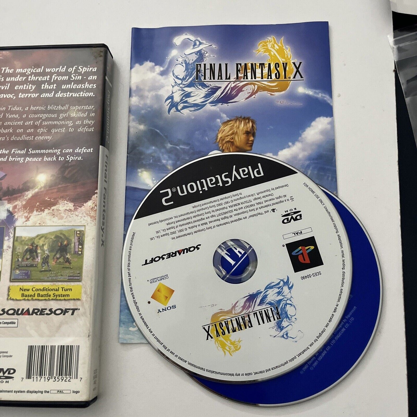 FINAL FANTASY X + Bonus DVD PS2 PlayStation 2 With Manual PAL