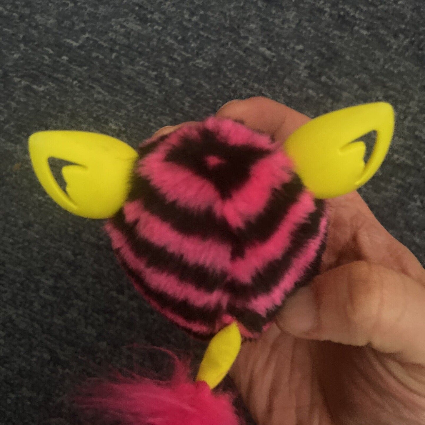 Furby boom 6" & Mini Furby 3" straight stripes 2012 dark pink black HASBRO