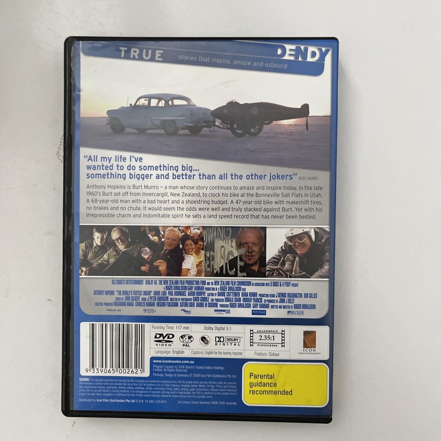 The World's Fastest Indian (DVD, 2005) NEW Anthony Hopkins, Region4