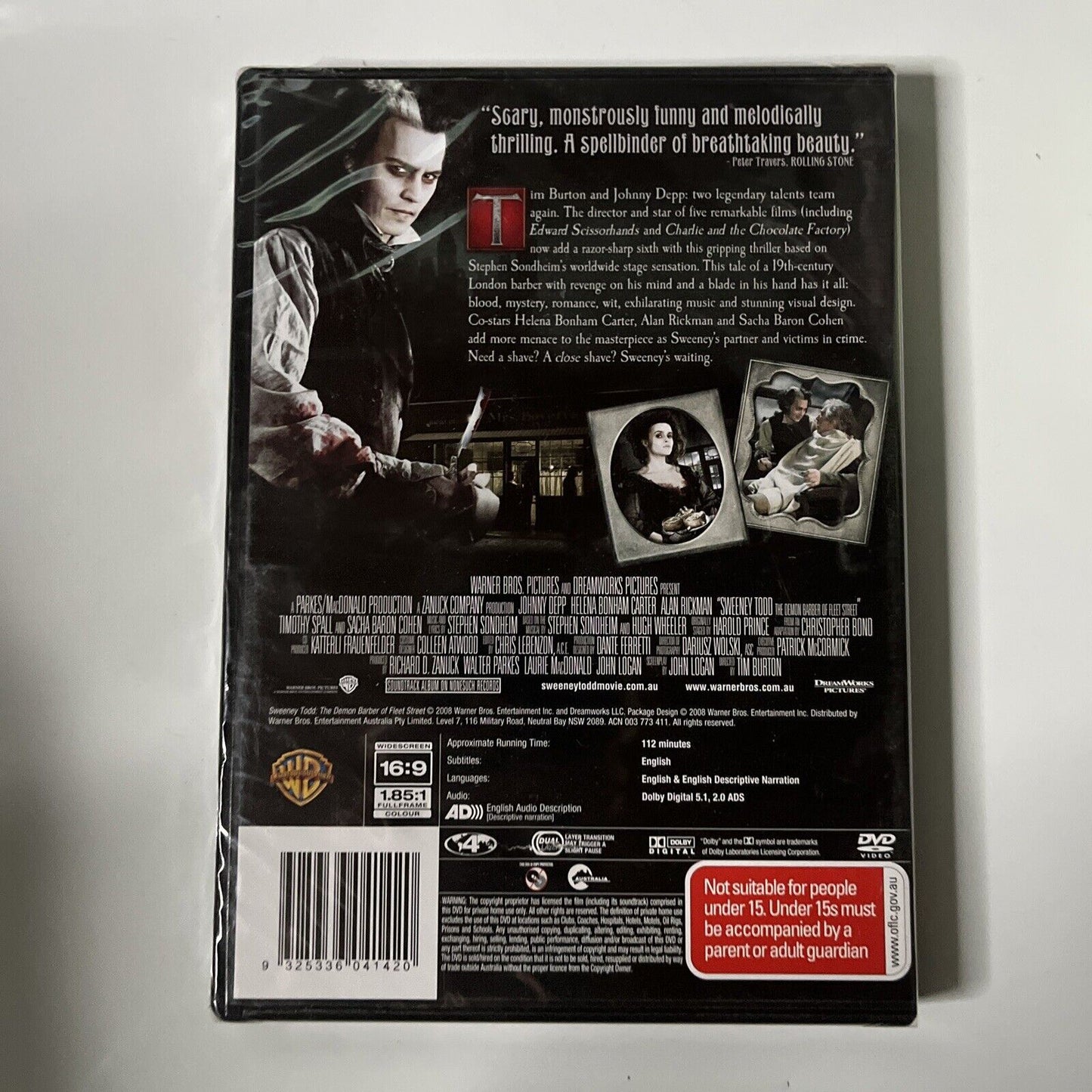 *New Sealed* Sweeney Todd - The Demon Barber Of Fleet Street (DVD, 2007) Region4