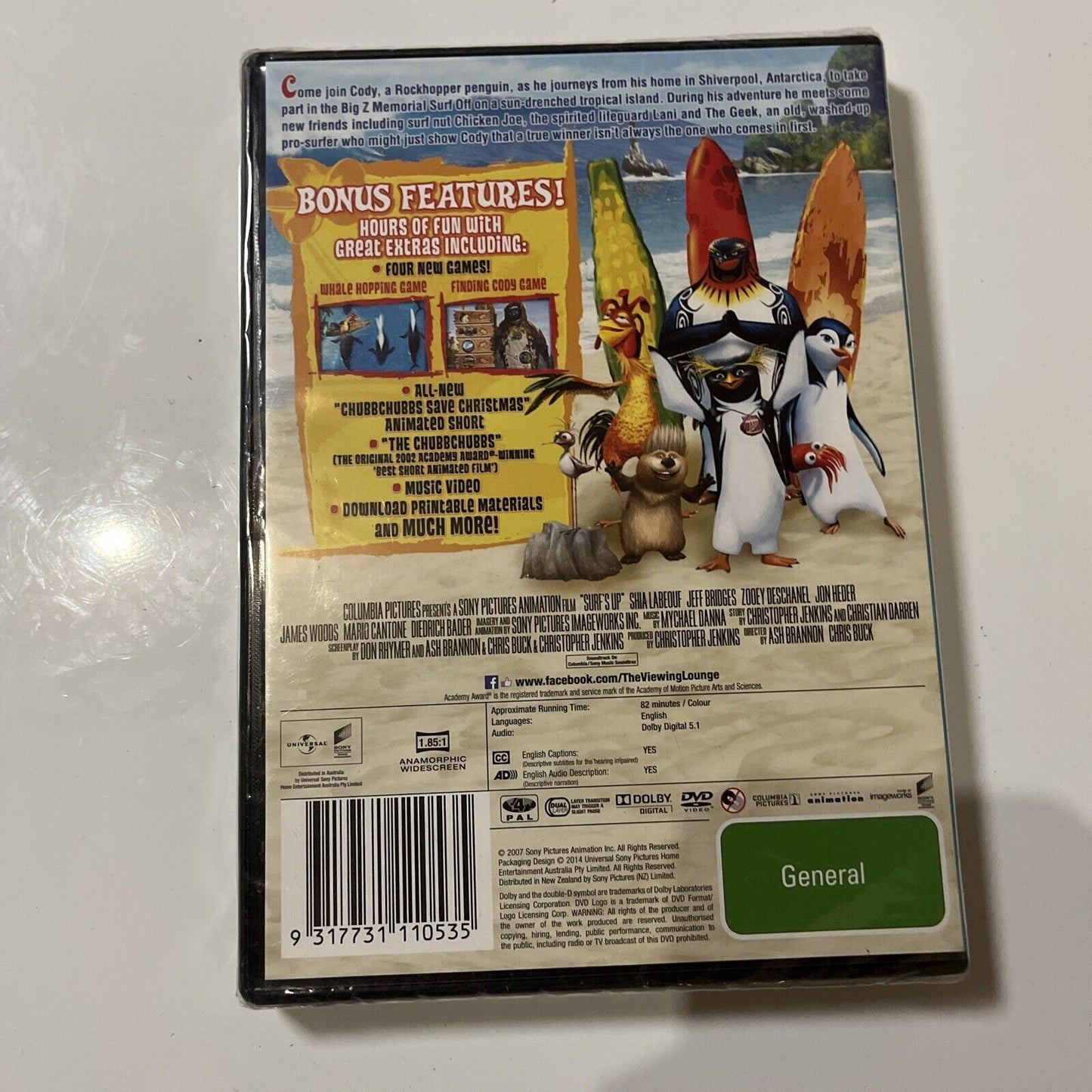 *New Sealed* Surf's Up (DVD, 2007) Shia La Beouf, Jeff Bridges, Region4