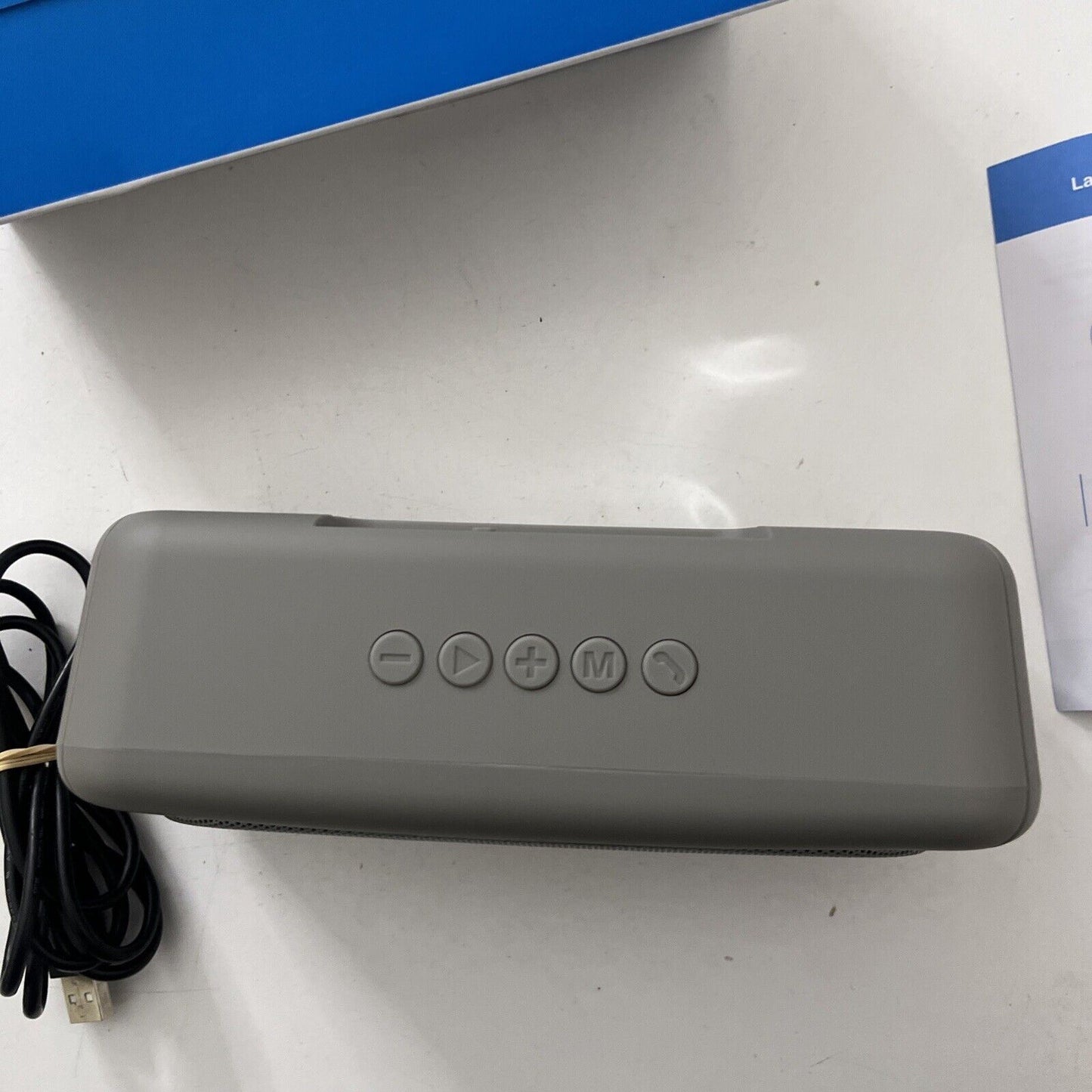 Laser Portable LED Bluetooth TWS FM AUX USB Speaker Grey