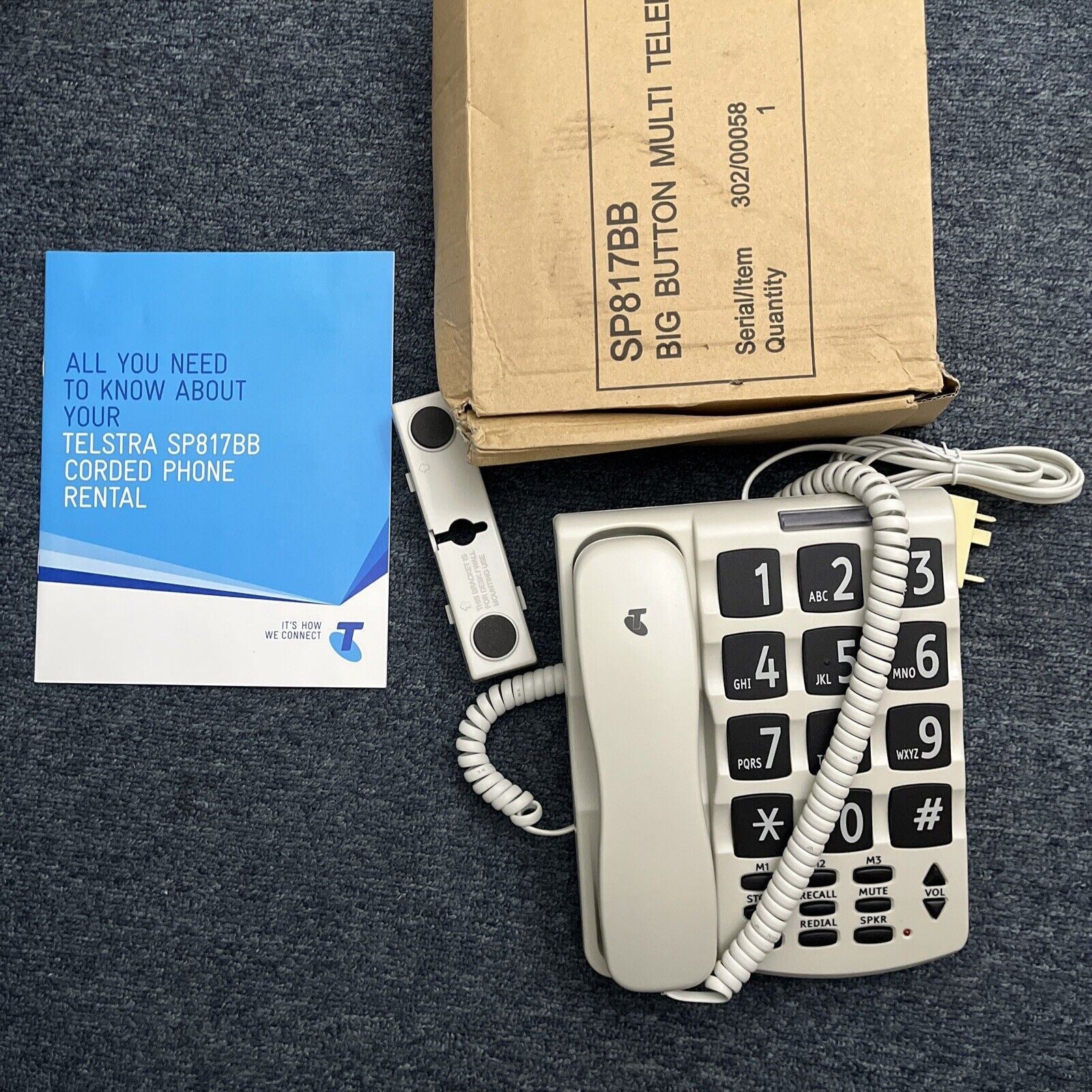 Telstra Big Button Multi Telephone SP817BB *Never Used* Retro Unit