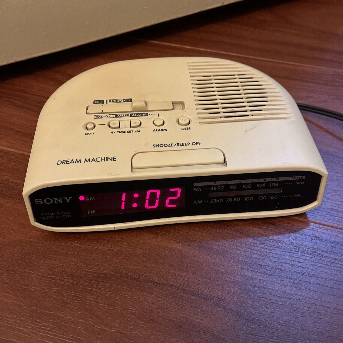 Sony Dream Machine Alarm Clock AM/FM Radio ICF-C270 *no volume control*
