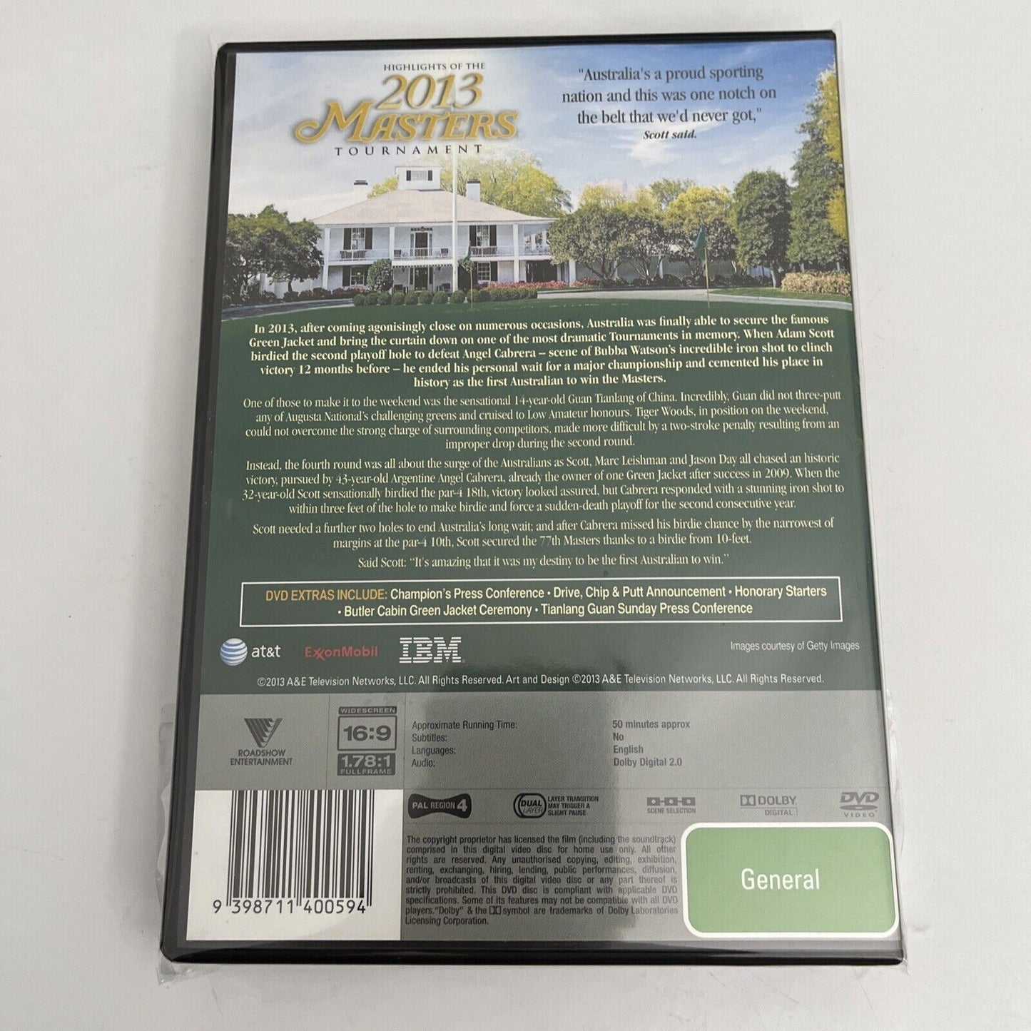 Augusta - 2013 US Masters Highlights (DVD, 2013) Tiger Woods NEW Region 4