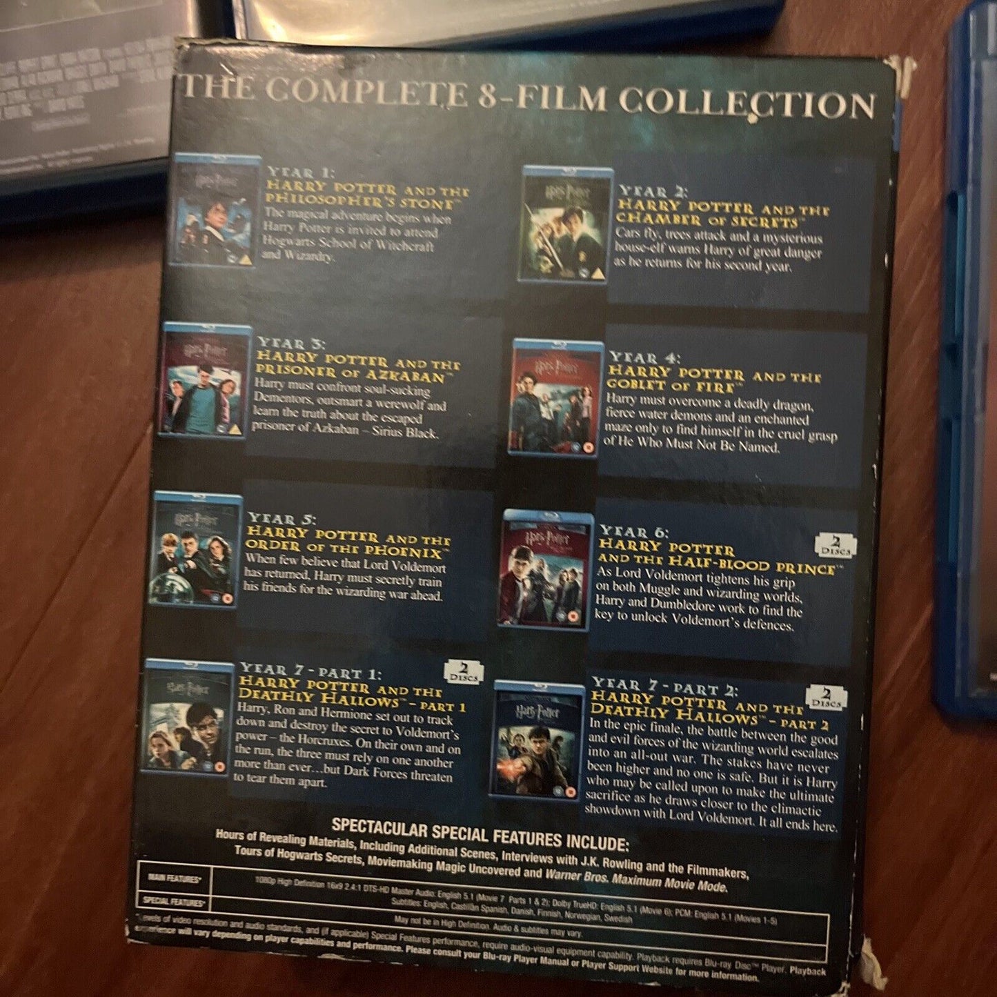 Harry Potter Complete 8 Film Collection 11 Disc Blu Ray Box Set Region B
