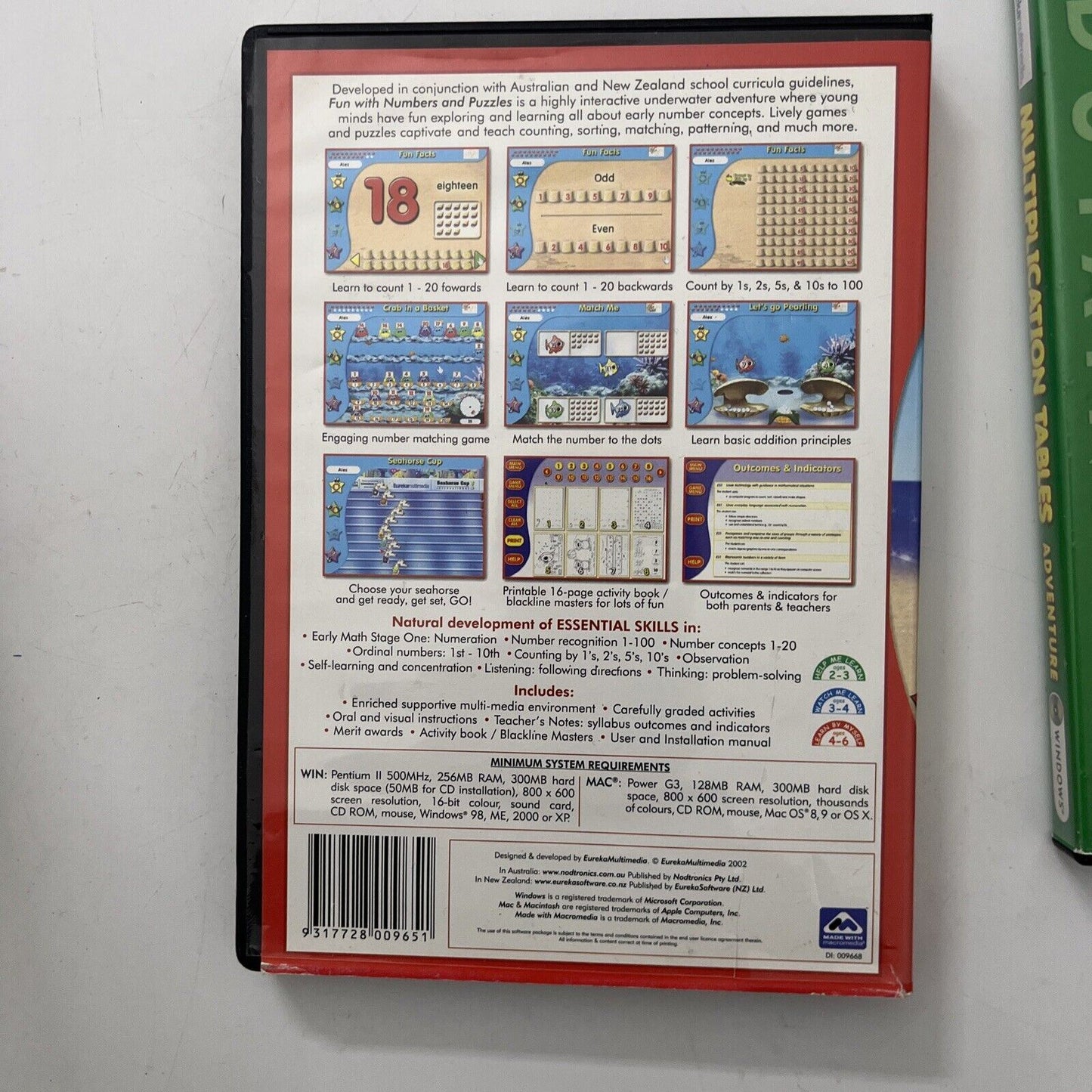 Multiplication Tables Adventure / Fun With Numbers & Puzzles PC CDROM
