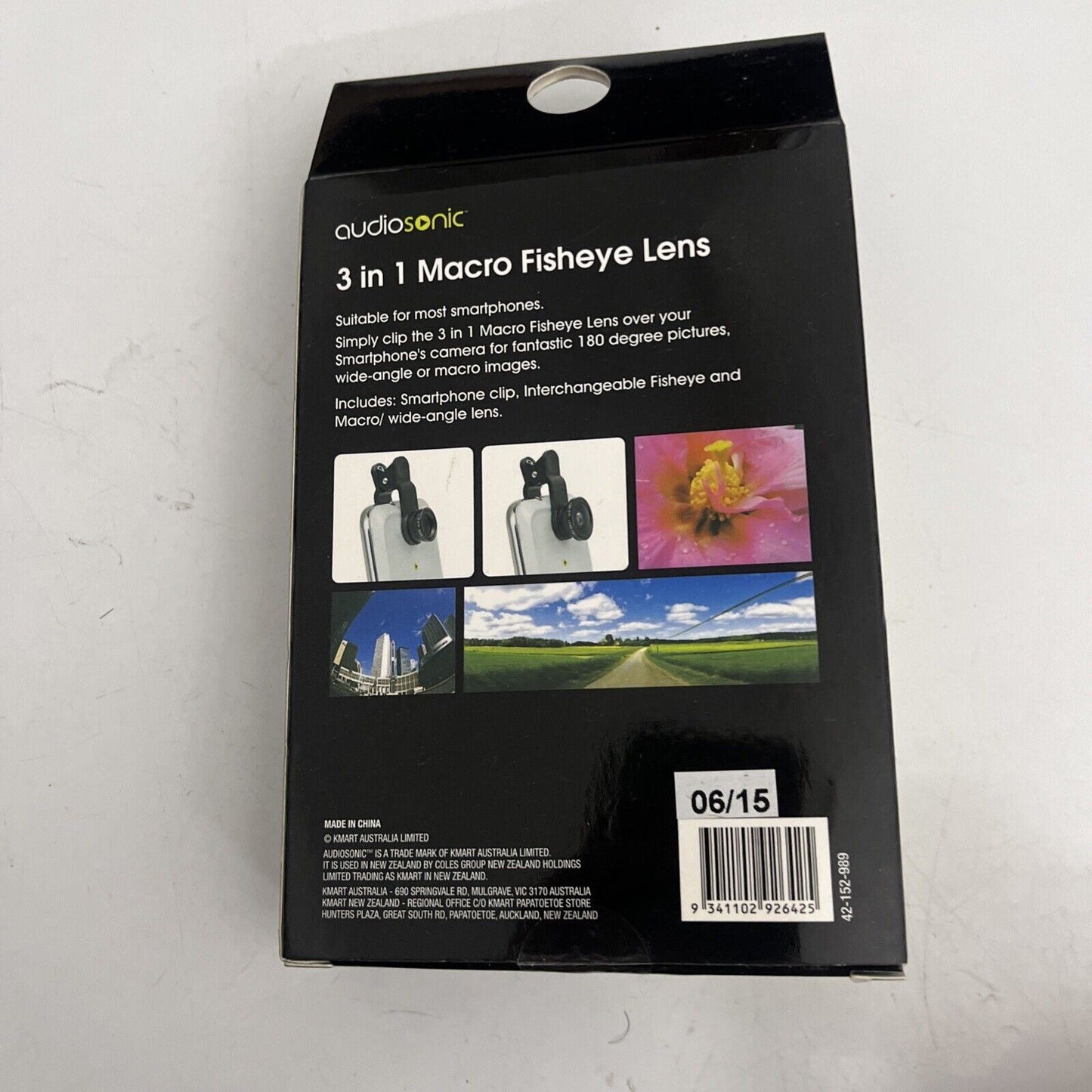 Audiosonic 3 in 1 Macro Fisheye Lens Compatible with most Smartphones *New*