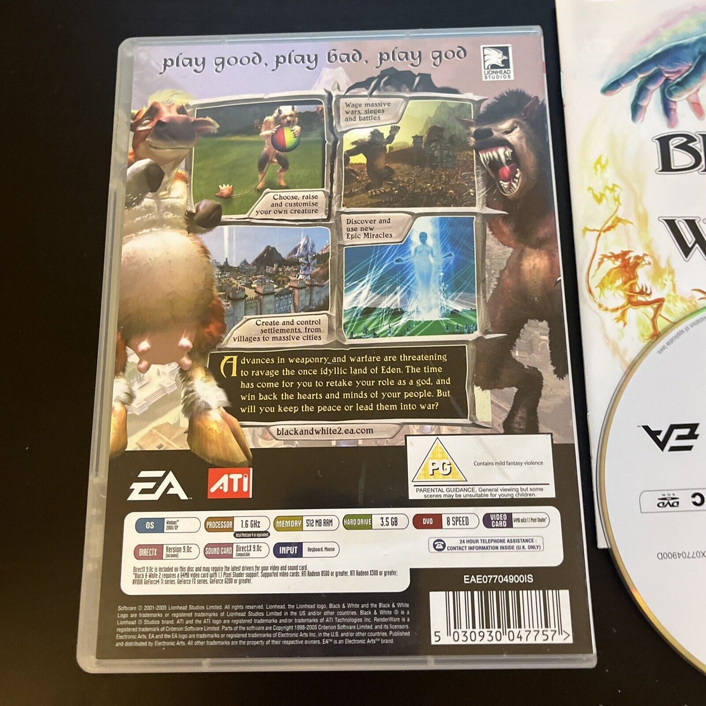 Black & White 2 (PC, 2005) DVD-ROM EA Lionhead Game