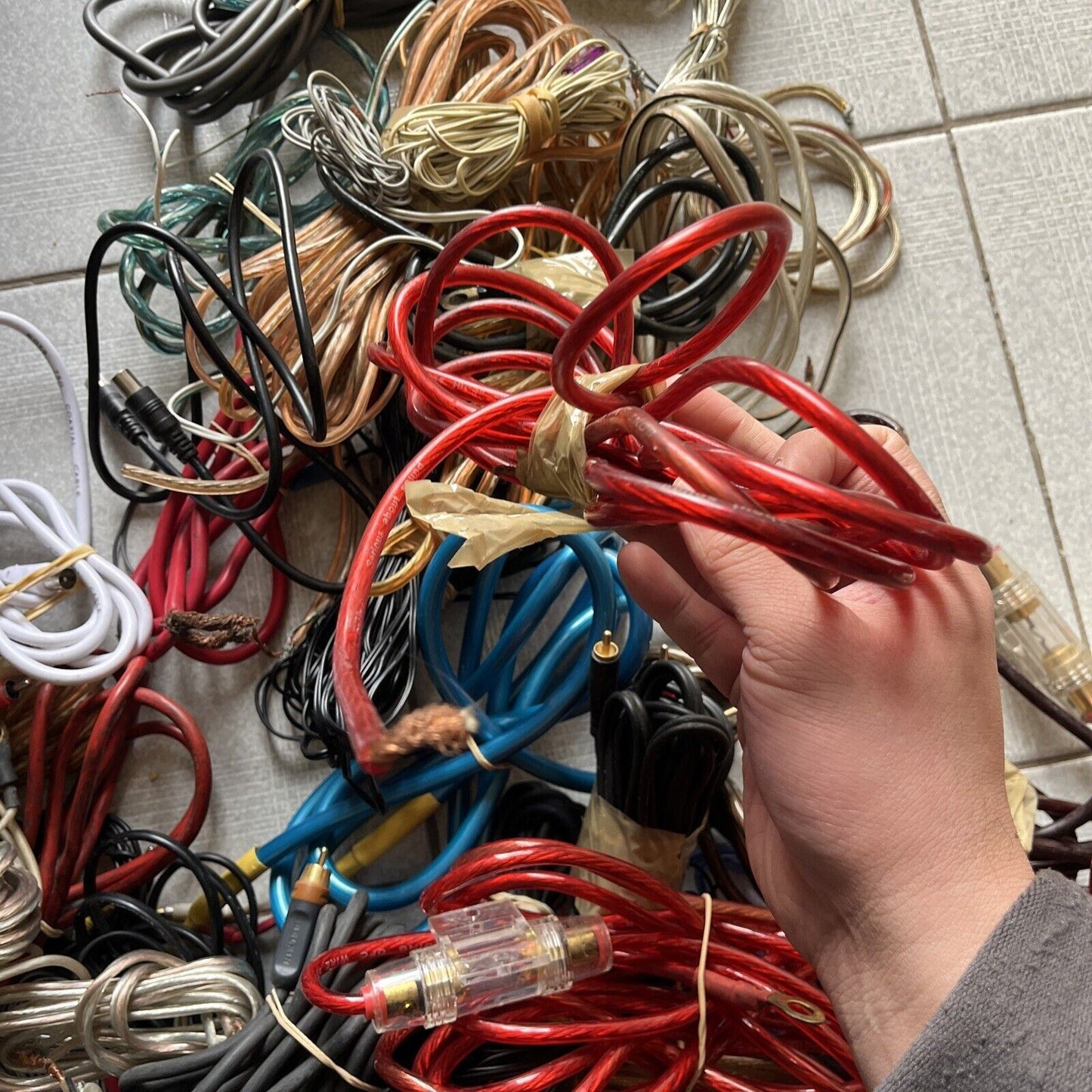 Bulk Lot 8.3kg Of Car Audio Cables & Car Audio Fuse Cables