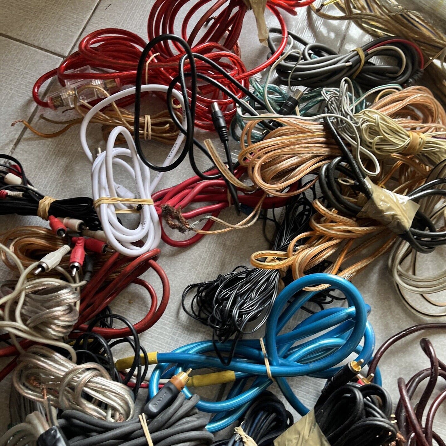 Bulk Lot 8.3kg Of Car Audio Cables & Car Audio Fuse Cables