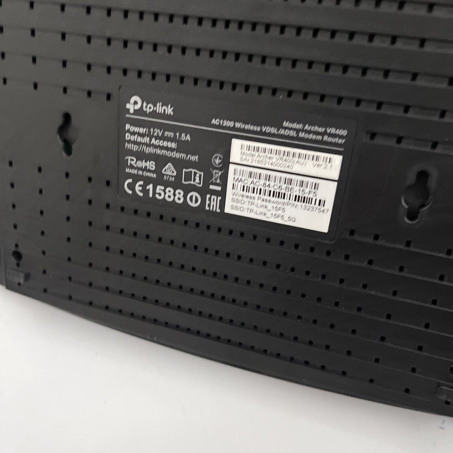 TP-LINK Archer VR400 AC1200 Wireless VDSL/ADSL Modem Router - Black