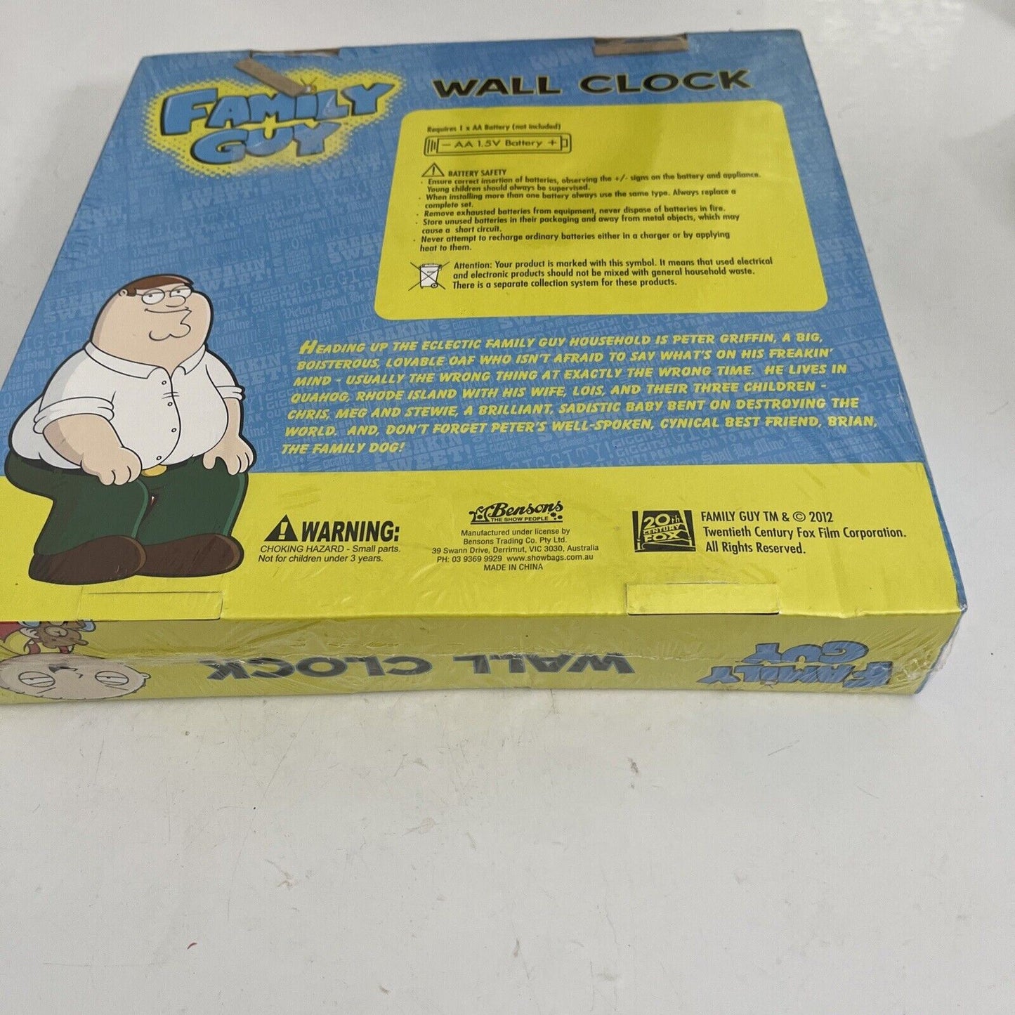 *New Sealed* Family Guy Stewie Wall Clock