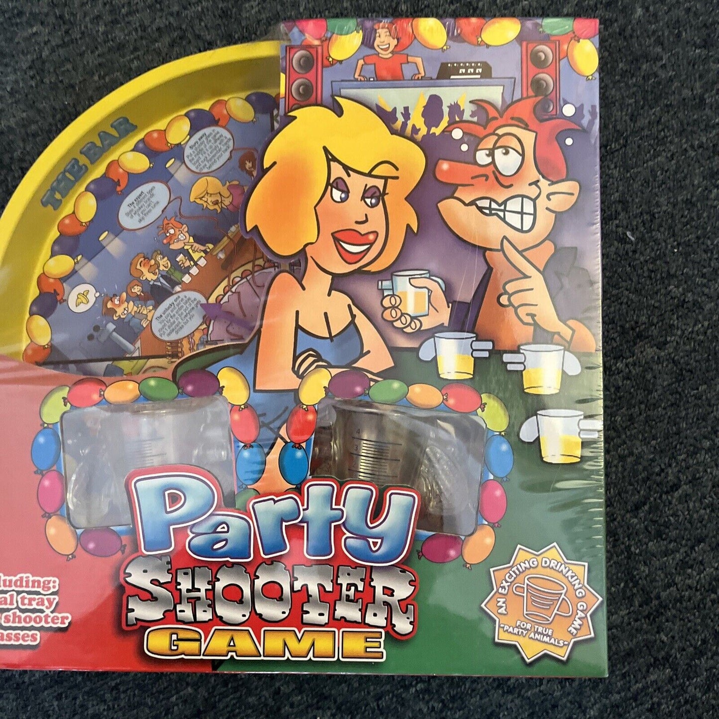 *New* Party Shooter Game Drinking Game Includes Metal Tray & Shooter Glasses