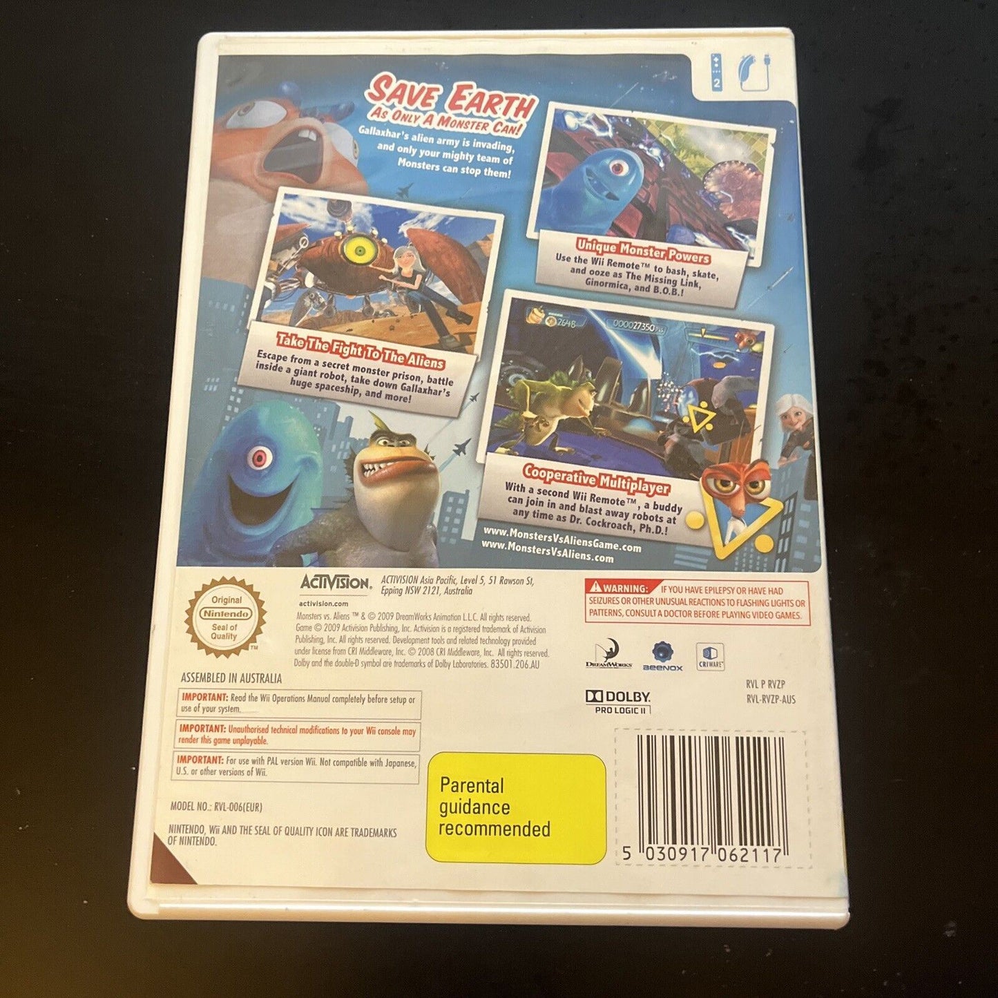 Monsters Vs Aliens Nintendo Wii PAL