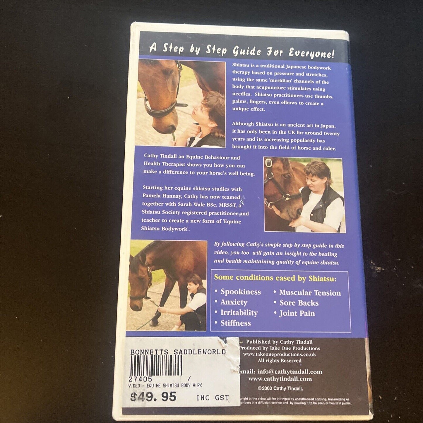 Equine Shiatsu Bodywork with Cathy Tindall (VHS, 2000) PAL