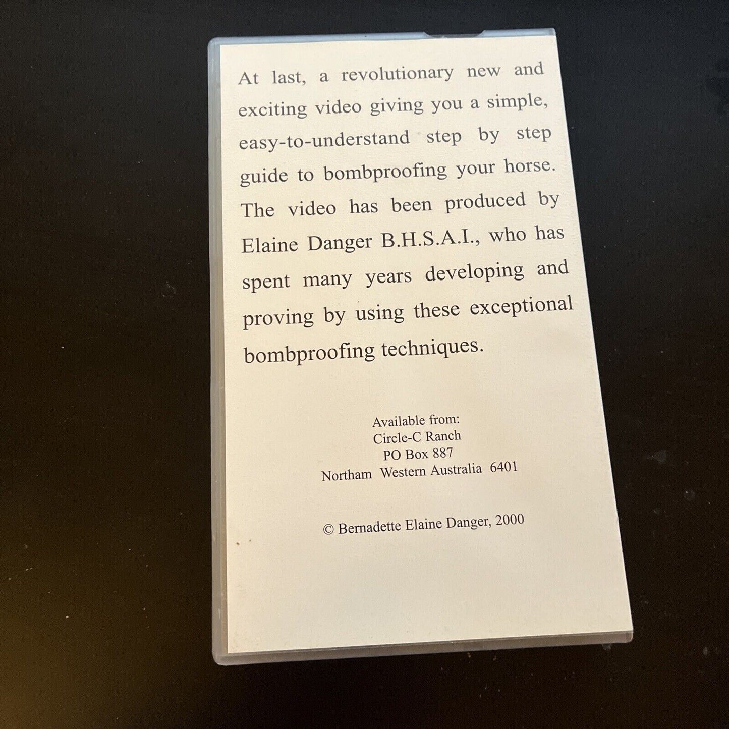 How to Bombproof Your Horse by Elaine Danger (VHS, 2000) PAL