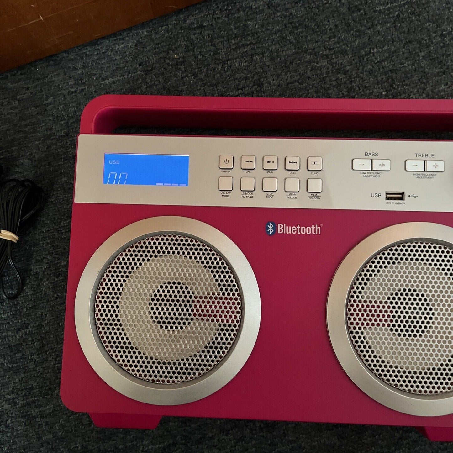Target Bluetooth FM Radio USB Rechargeable Ghetto Blaster Pink GB-5000