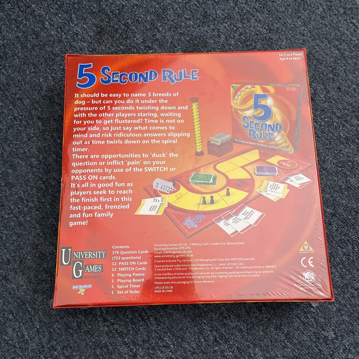*New Sealed* 5 Second Rule Board Game University Games