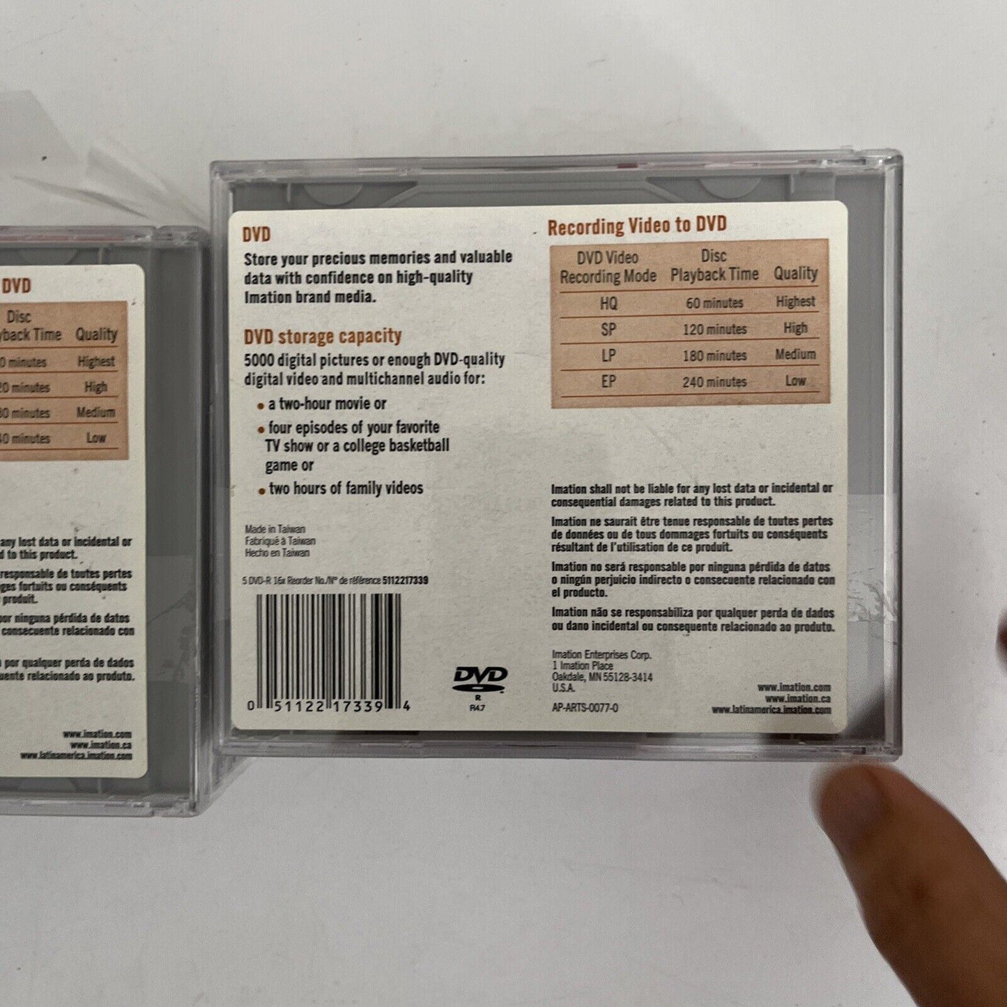 *New* IMATION DVD-R 10 Pack Data-Video 16X 4.7GB In Jewel Cases 2 Hour Recording