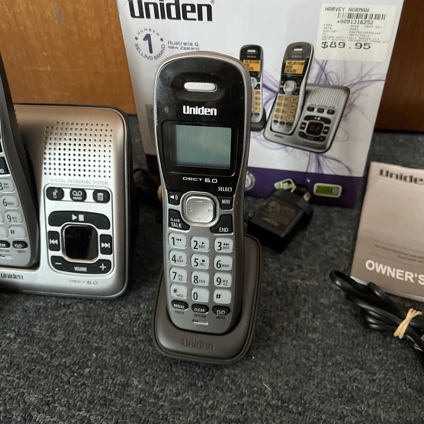 Uniden DECT1735+1 2x Cordless Phone Answering Machine Silver NBN Compatible