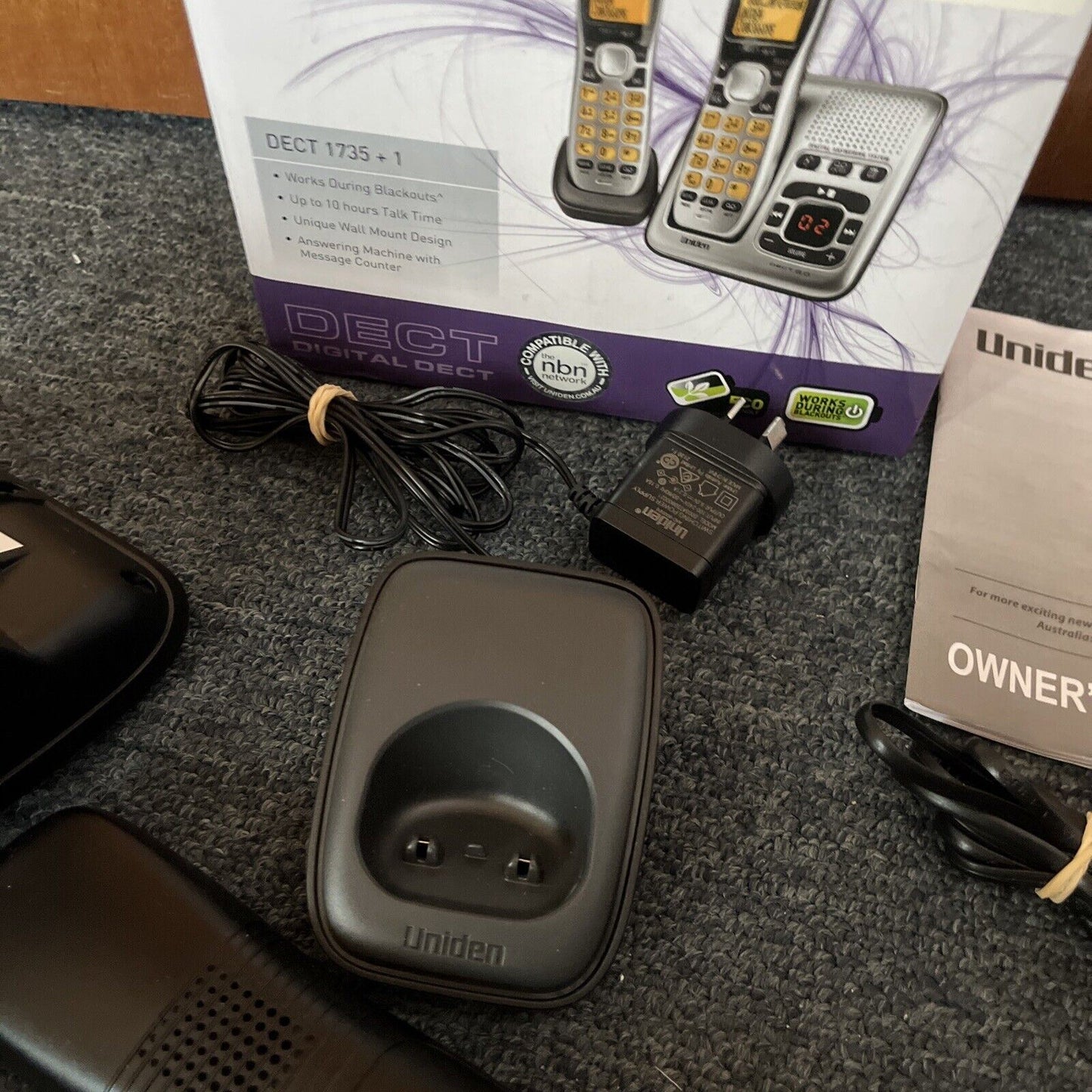 Uniden DECT1735+1 2x Cordless Phone Answering Machine Silver NBN Compatible