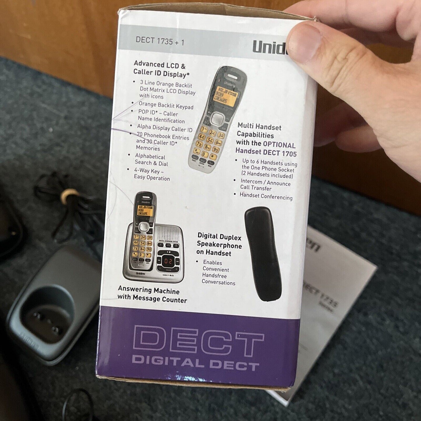 Uniden DECT1735+1 2x Cordless Phone Answering Machine Silver NBN Compatible