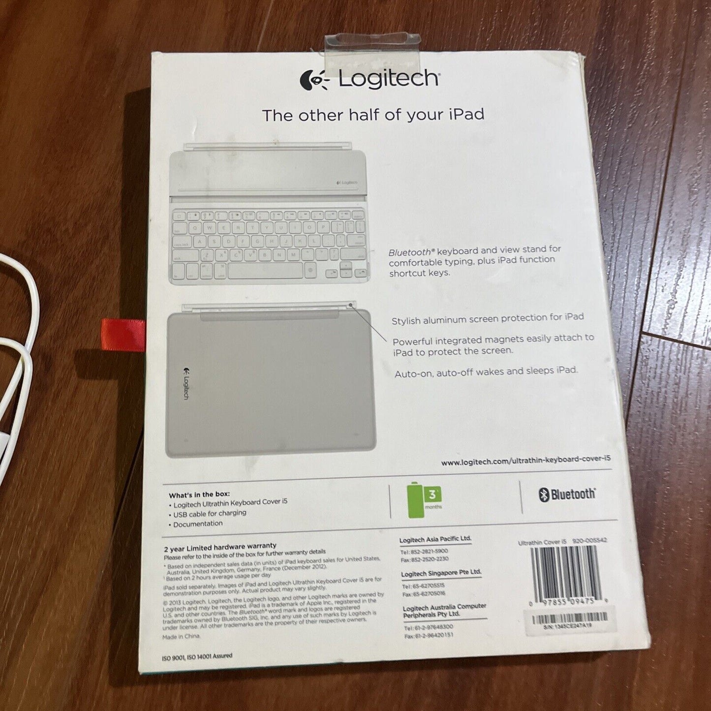 Logitech Ultrathin Bluetooth Keyboard Cover i5 for iPad Air