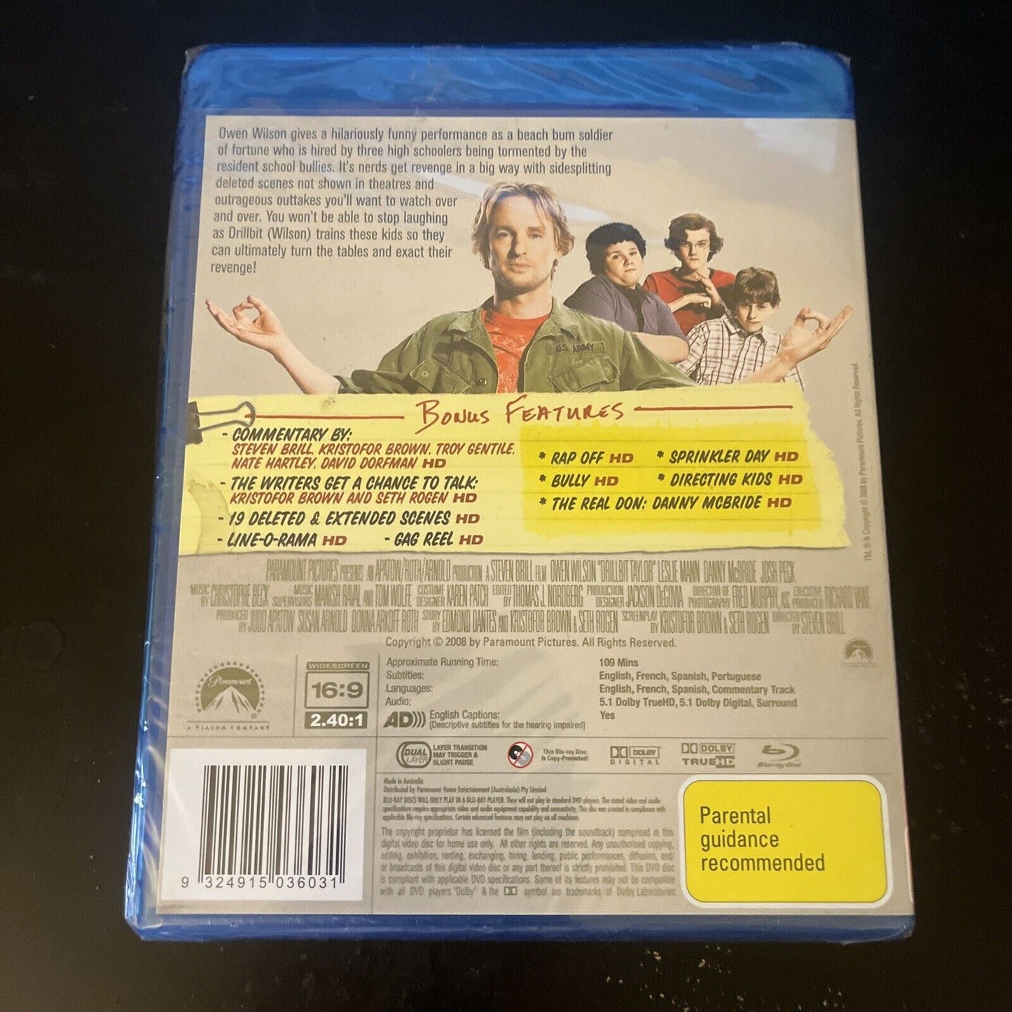*New Sealed* Drillbit Taylor (Blu-ray, 2008) Owen Wilson, Nate Hartley Region B