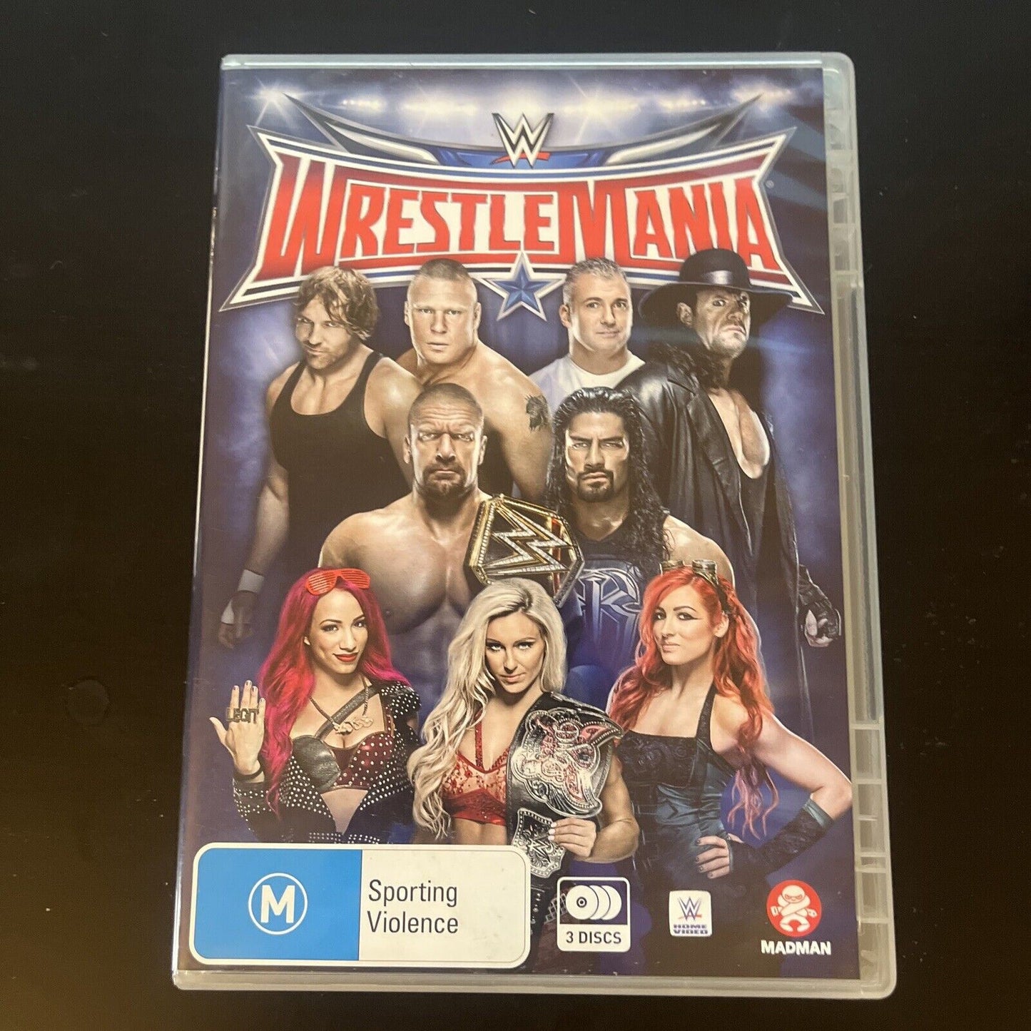 WWE: Wrestlemania 32 - 2016 (DVD, 3-Disc) Brock Lesnar, Big Show Region 4
