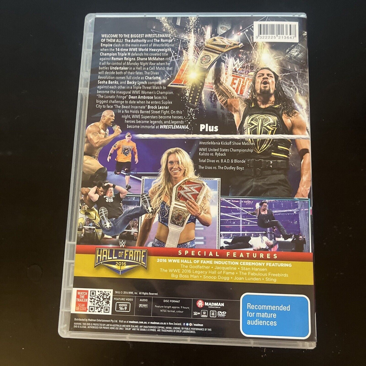 WWE: Wrestlemania 32 - 2016 (DVD, 3-Disc) Brock Lesnar, Big Show Region 4