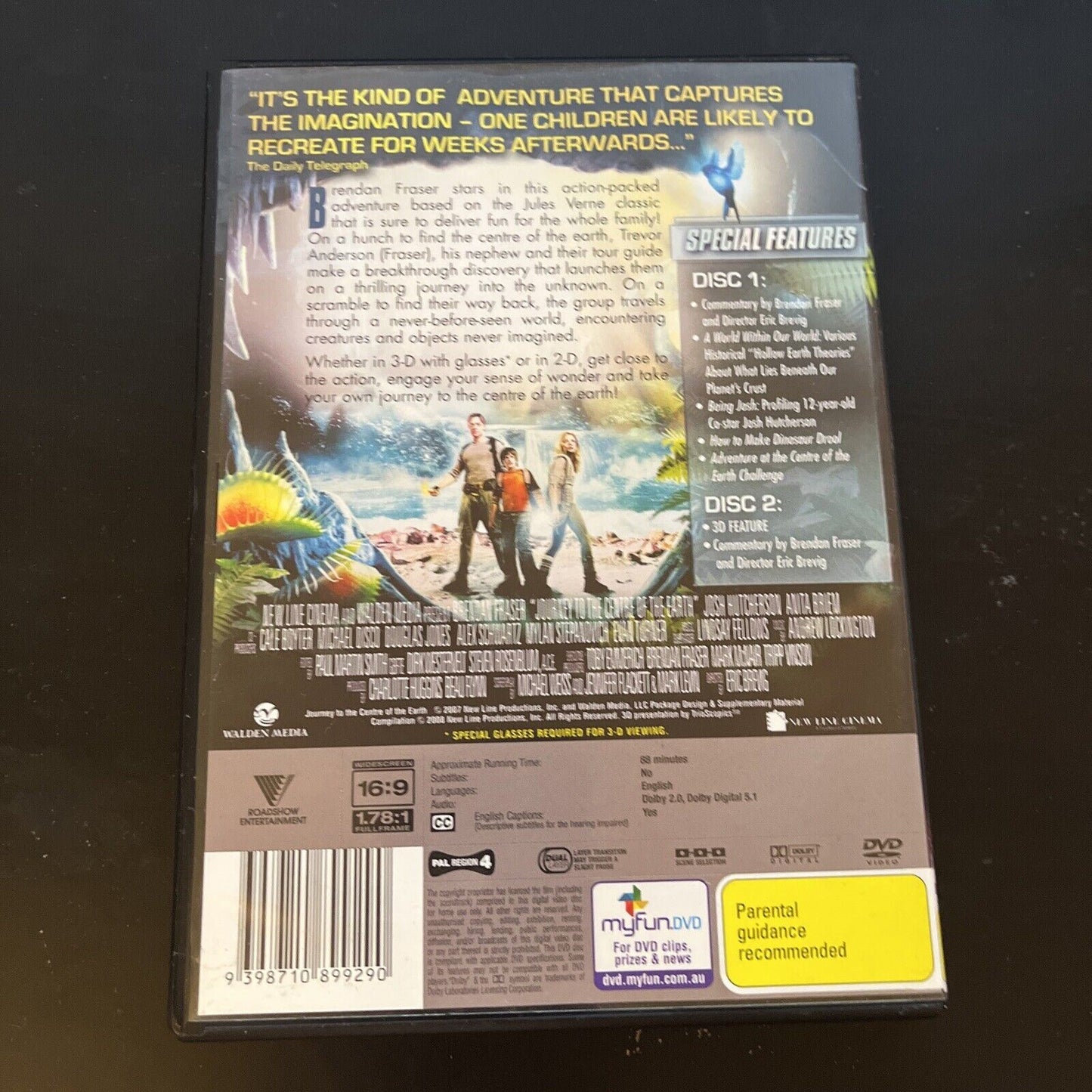 Journey to the Centre of the Earth 2D & 3D (DVD, 2008) Brendan Fraser Region 4
