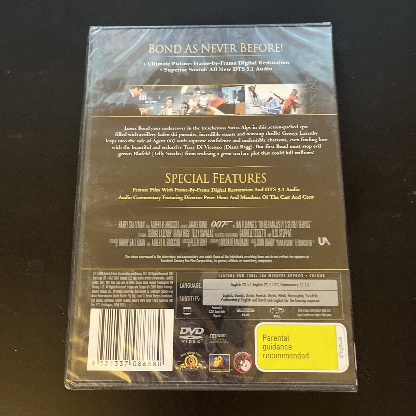 *New Sealed* James Bond 007 On Her Majesty's Secret Service (DVD, 1969) Region 4