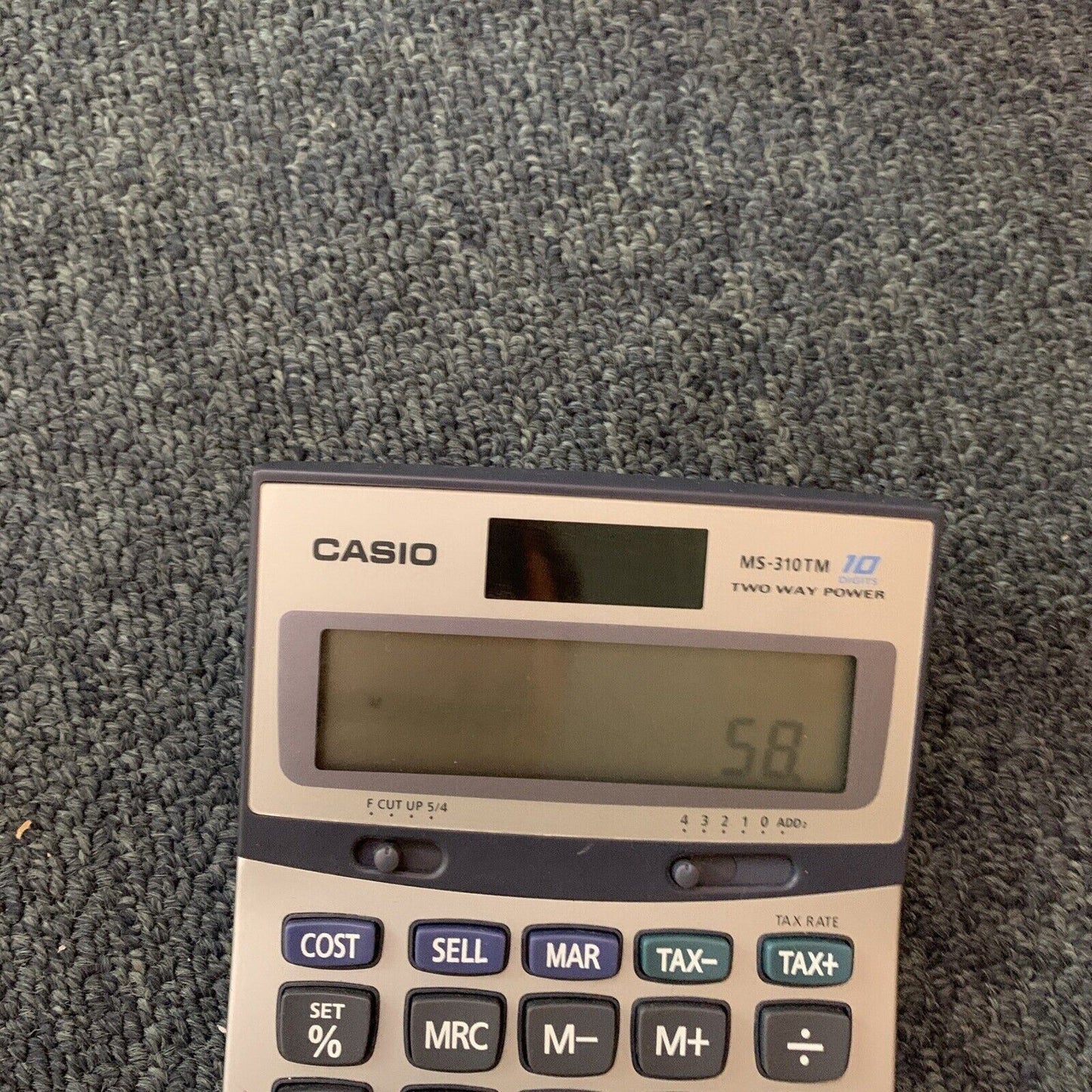 Casio Two Way Power Calculator MS310TM 10 Digits Solar Cell Battery